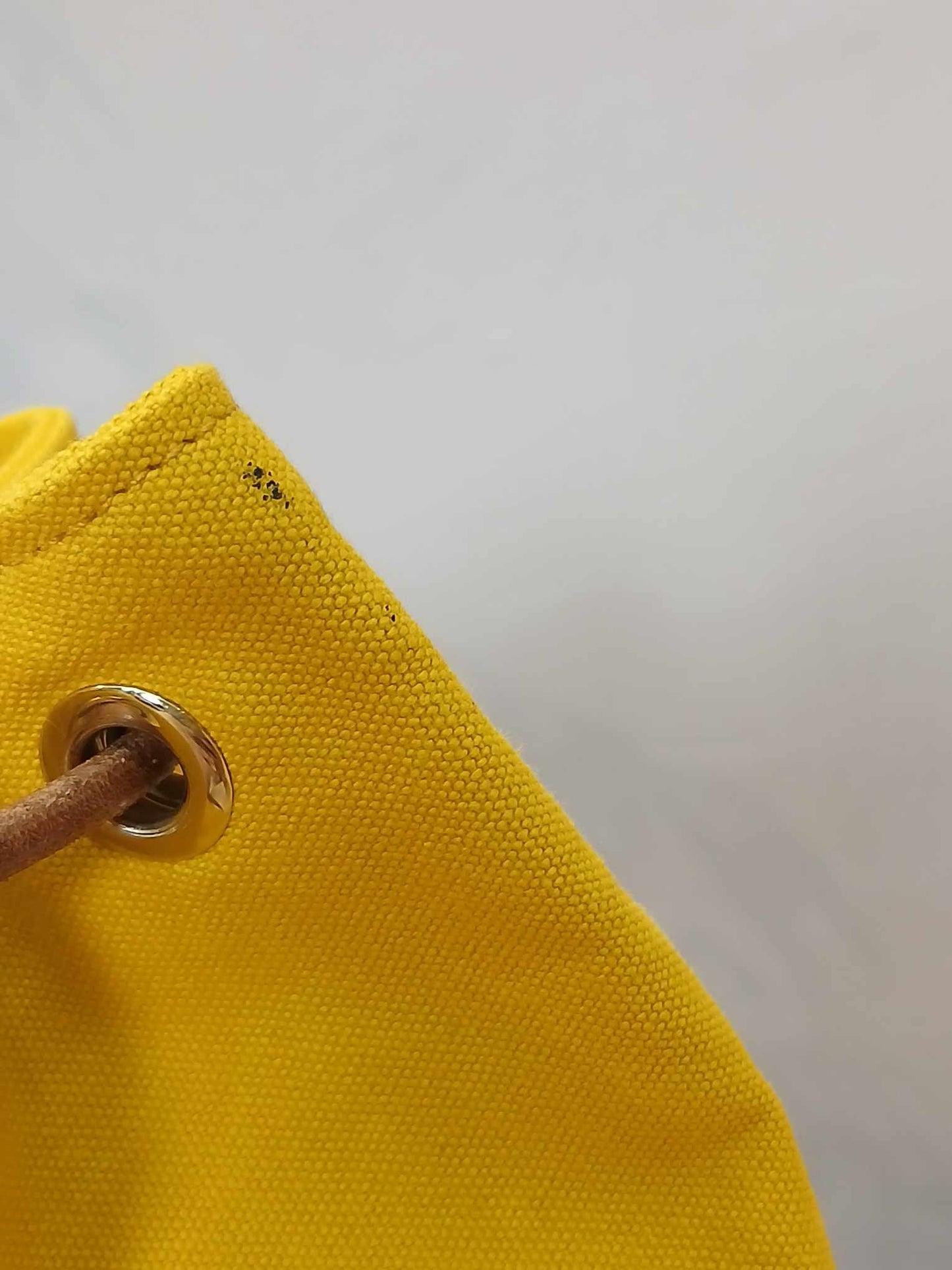 Hermes Yellow Canvas Sac Polochon Mimile Drawstring Backpack