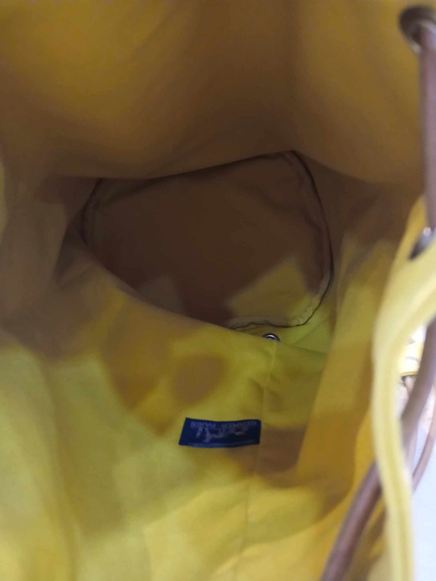 Hermes Yellow Canvas Sac Polochon Mimile Drawstring Backpack