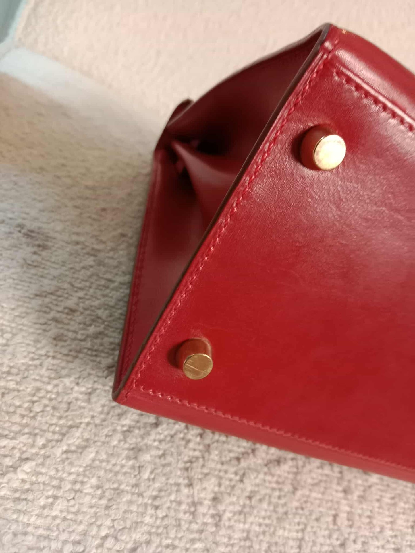 Hermes Kelly 28 Calfbox Leather Rouge VIF Stamp F Square 2002