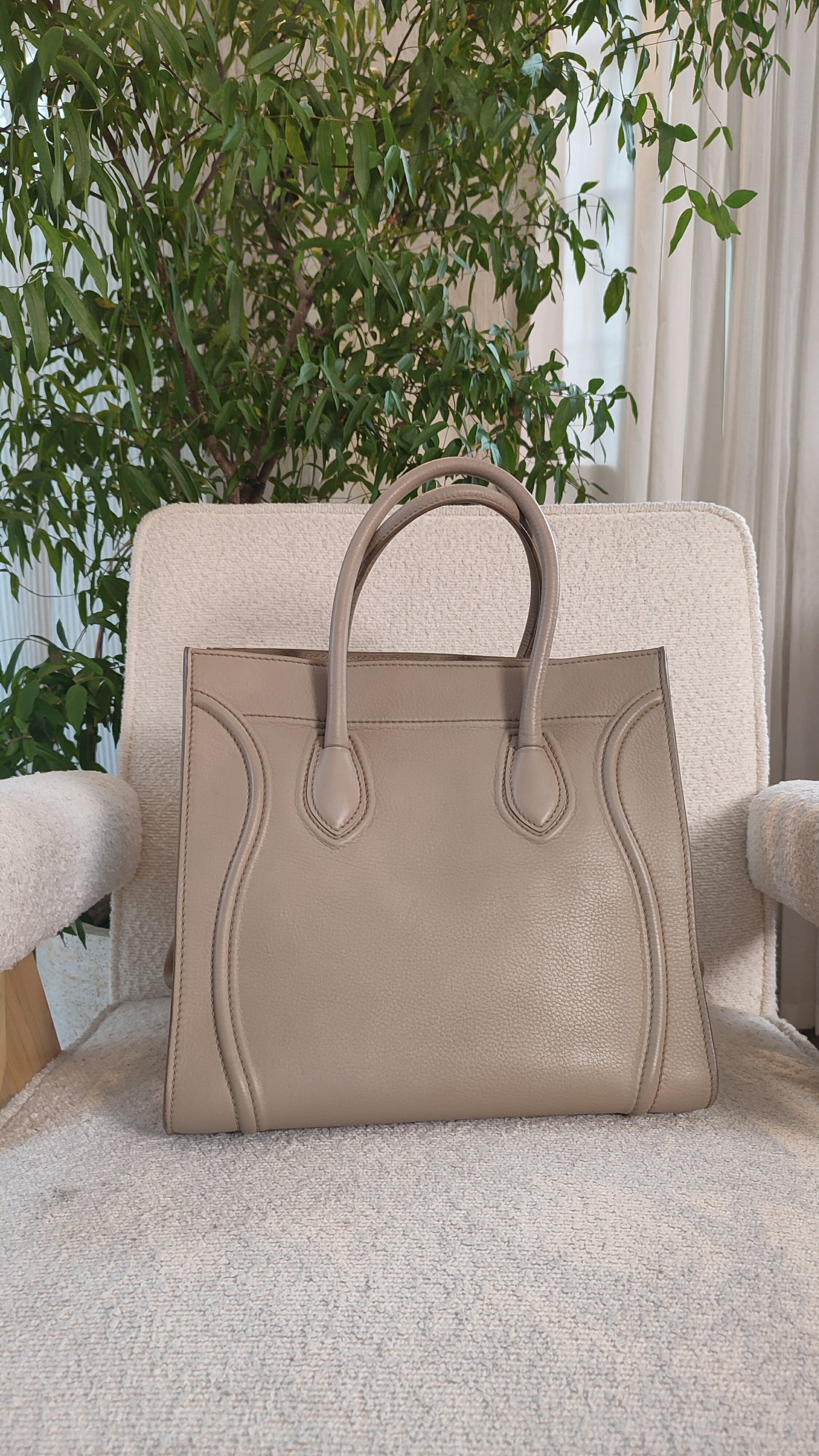 Celine Drummed Phantom Taupe Bag