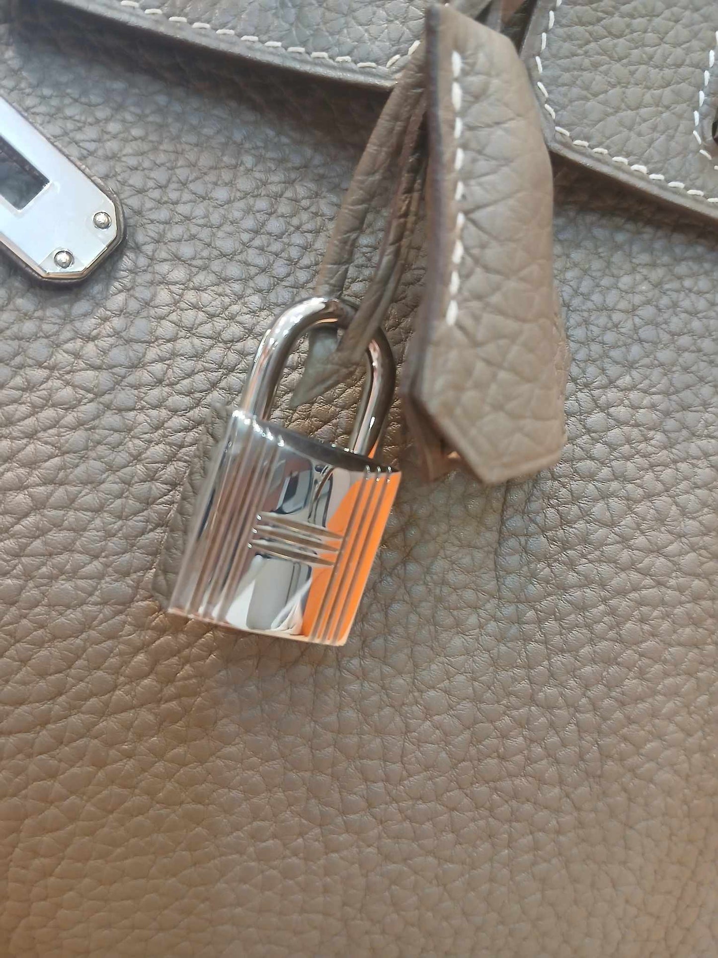 Hermes Birkin 25 Etoupe Clemence Stamp A 2017