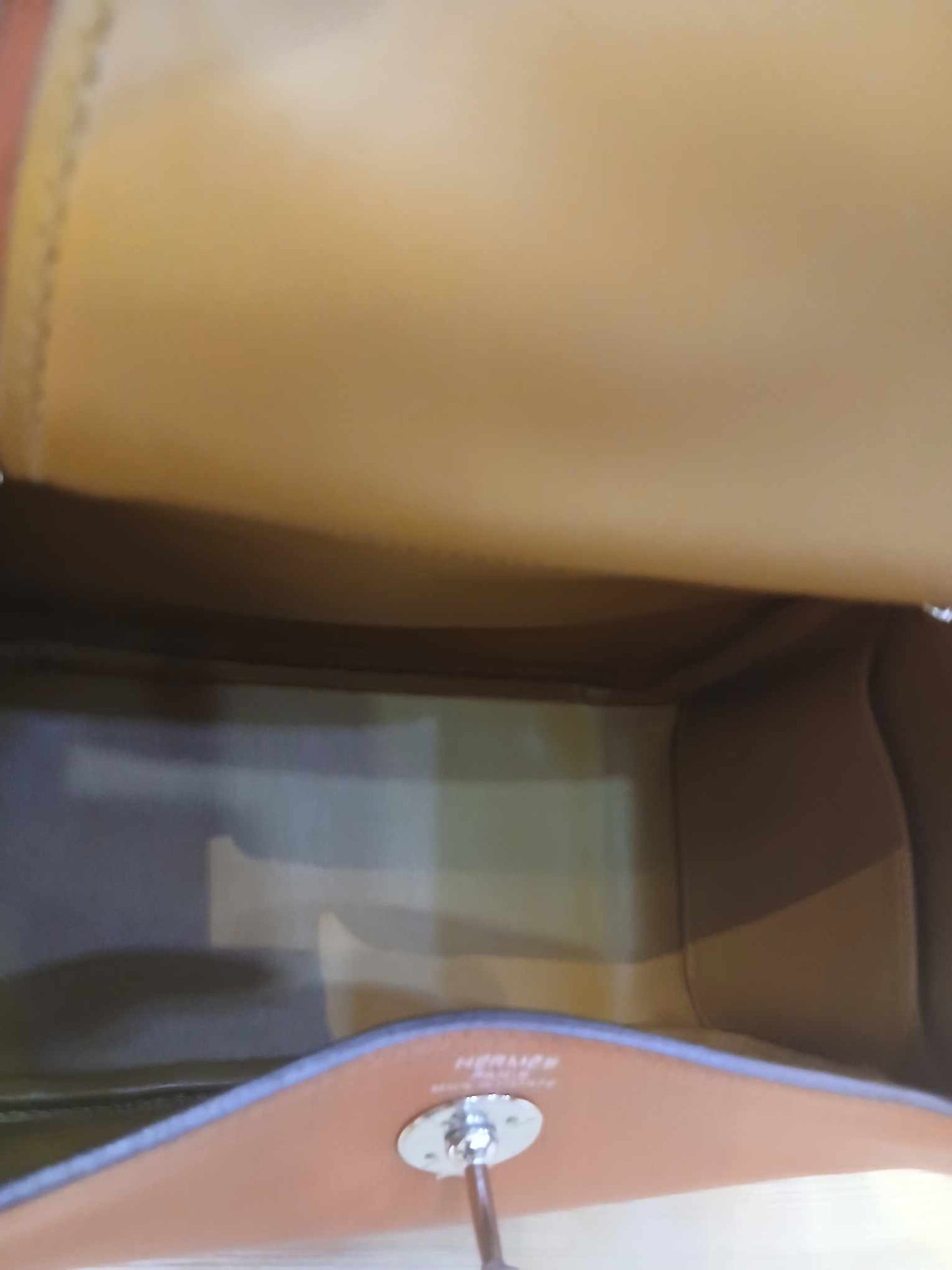 Hermes Mini Lindy Bi-Color Orange Stamp Z 2021