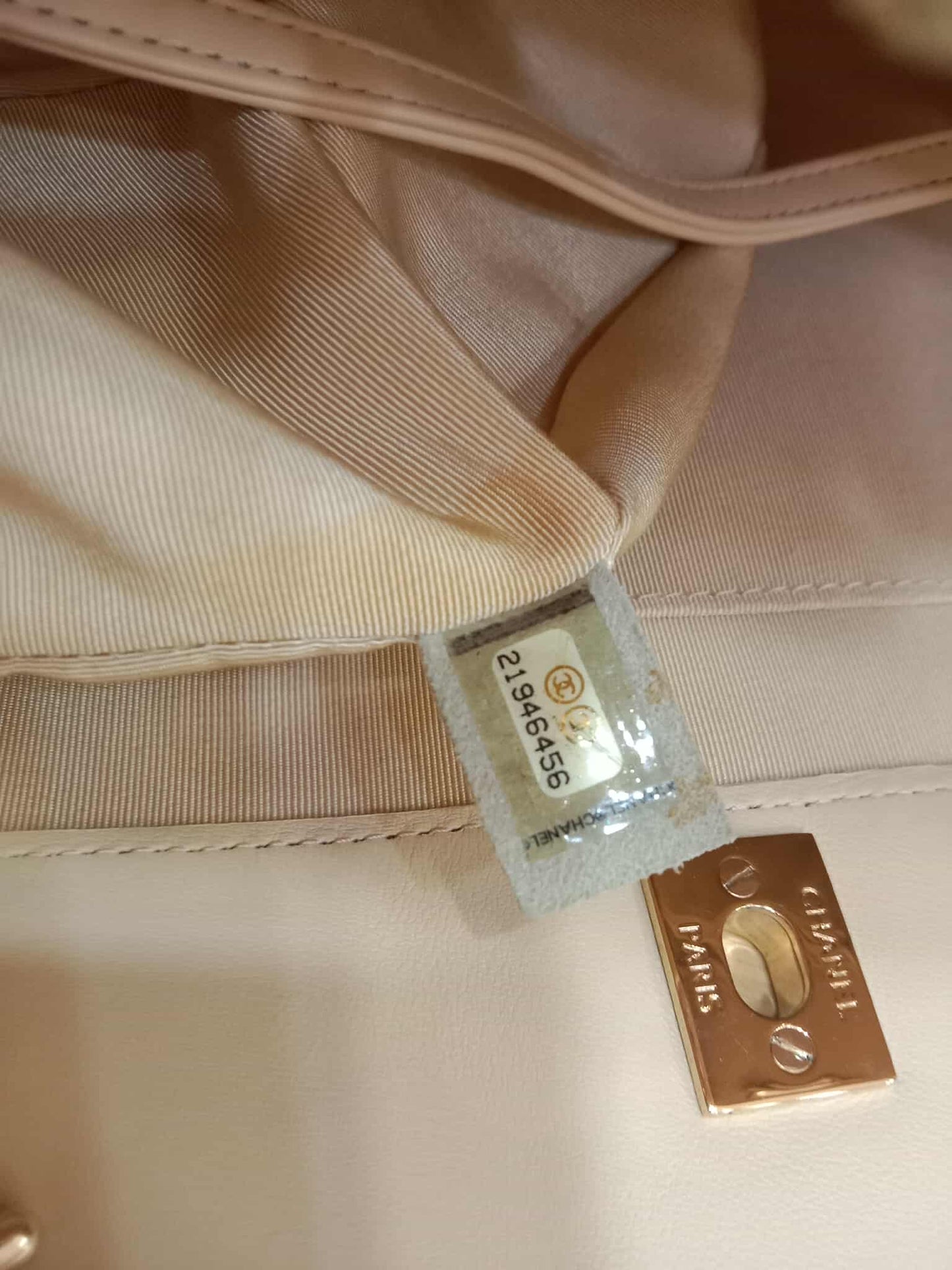 Chanel Classic CC Tote Beige Lambskin Series 21