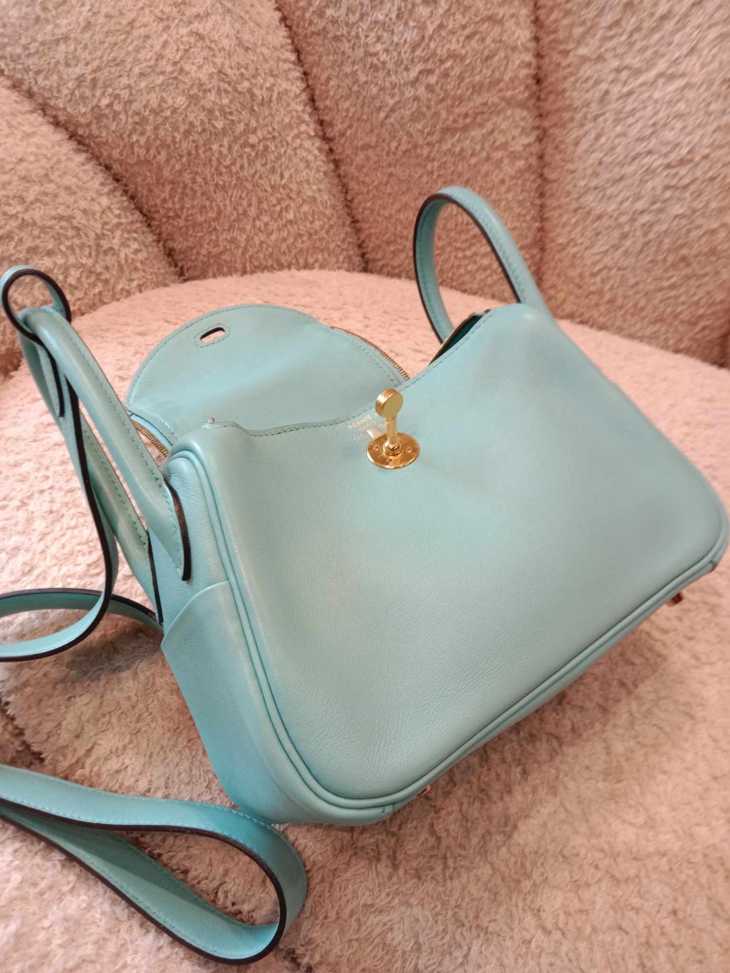 Hermes Mini Lindy Tiffany Blue Stamp Y 2020