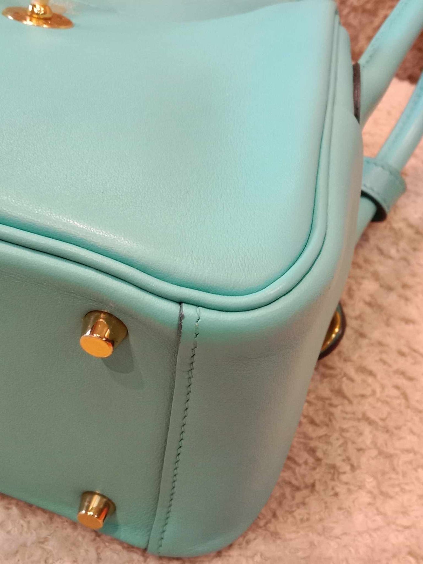 Hermes Mini Lindy Tiffany Blue Stamp Y 2020
