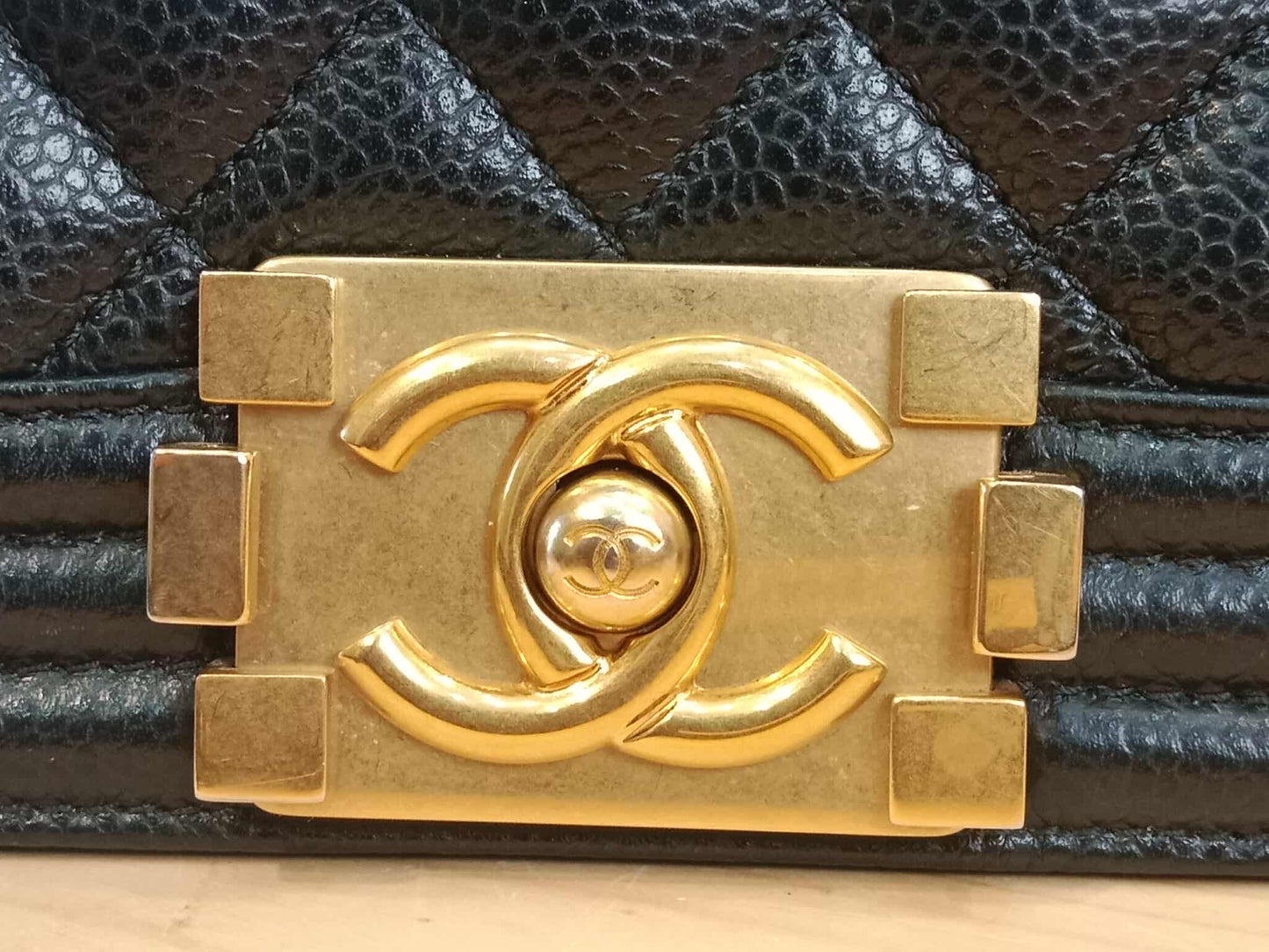 Chanel Leboy Old Medium Quilted Caviar Black Series 25