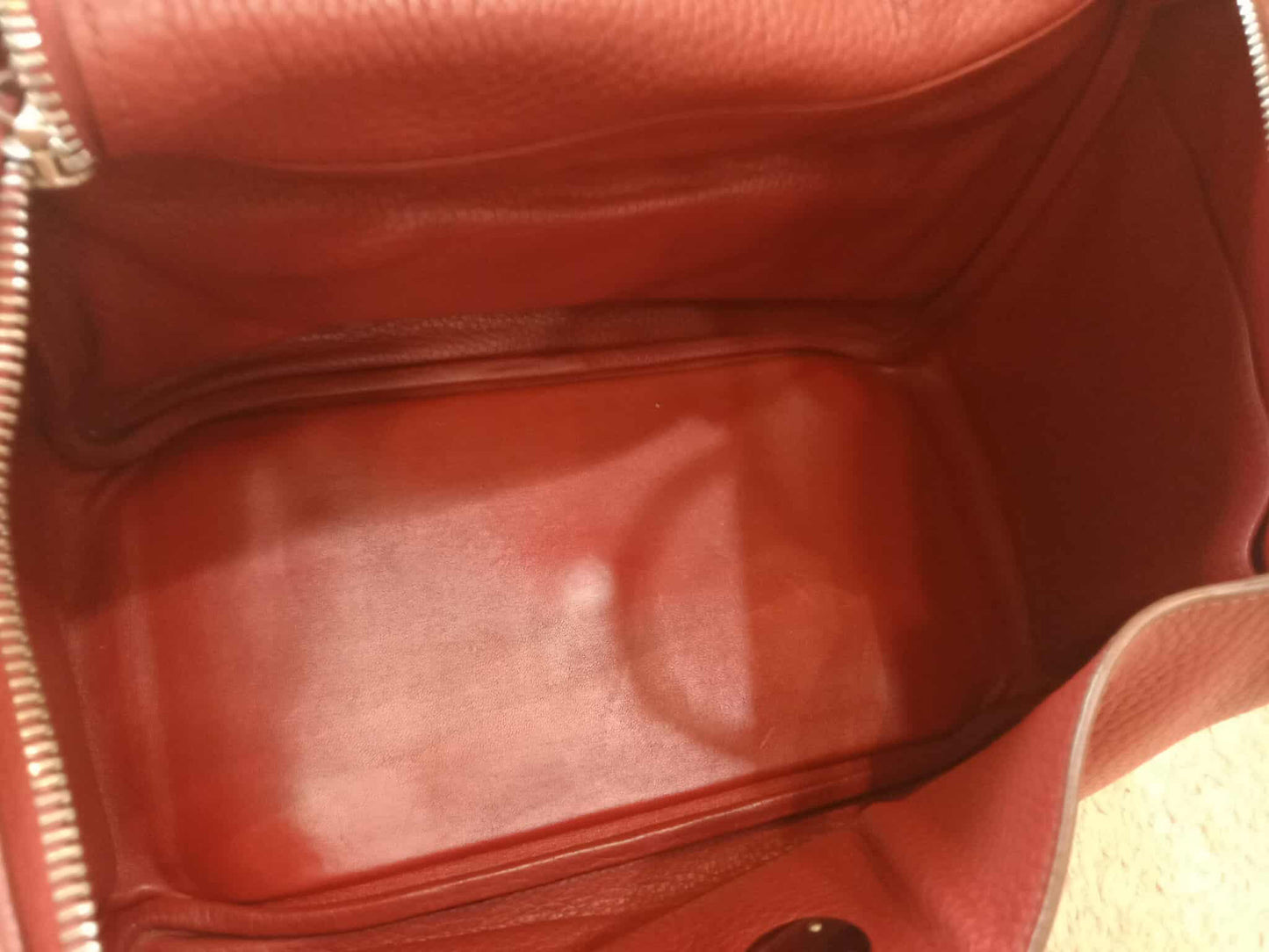 Hermes Lindy 30 Red Clemence Stamp Q Square 2013