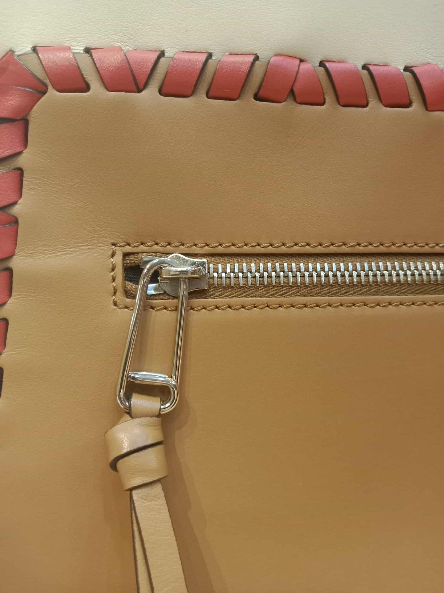 Fendi White Whipstitch Runaway Leather Satchel Bag
