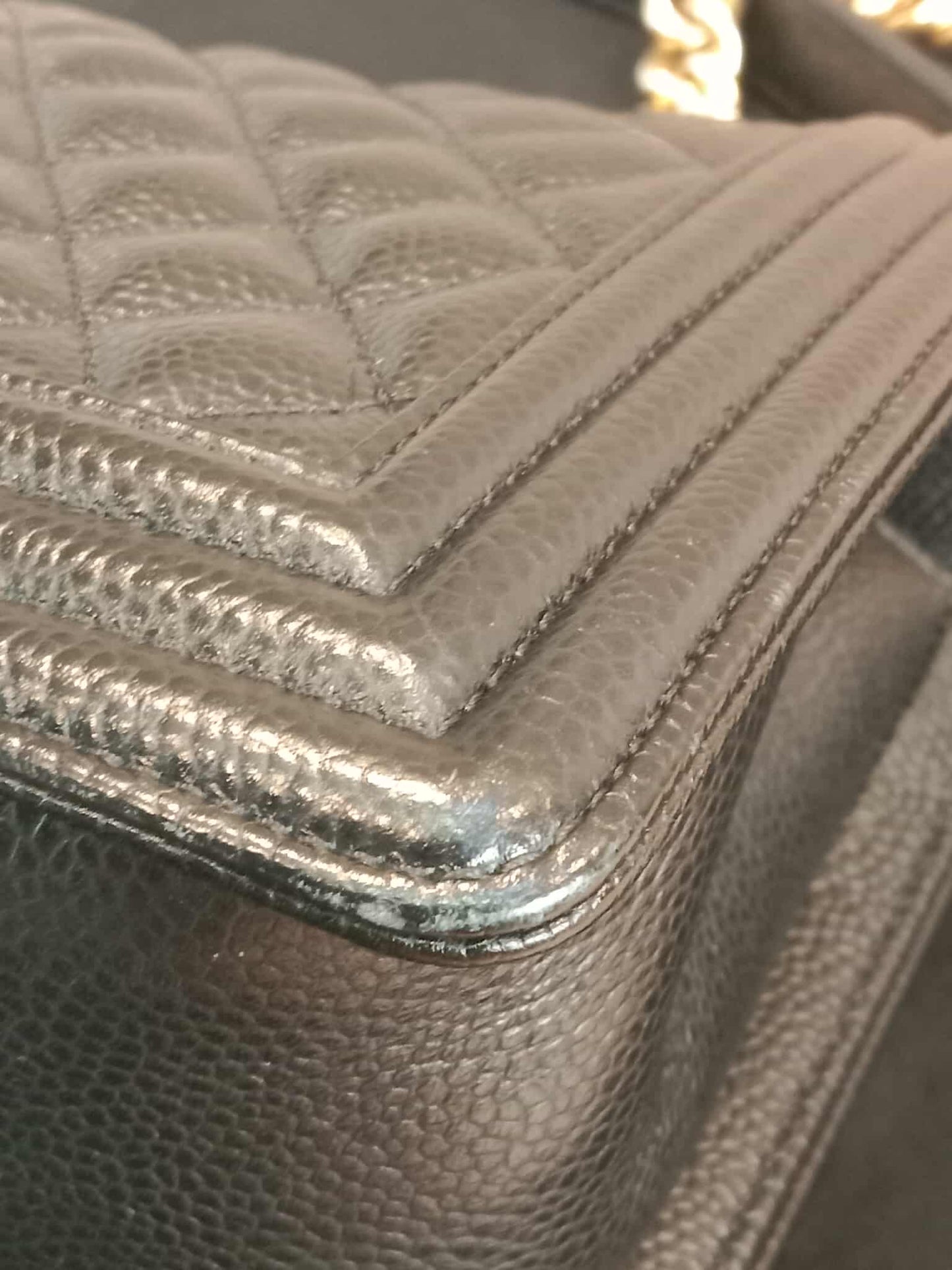 Chanel Leboy Old Medium Quilted Caviar Black Series 25
