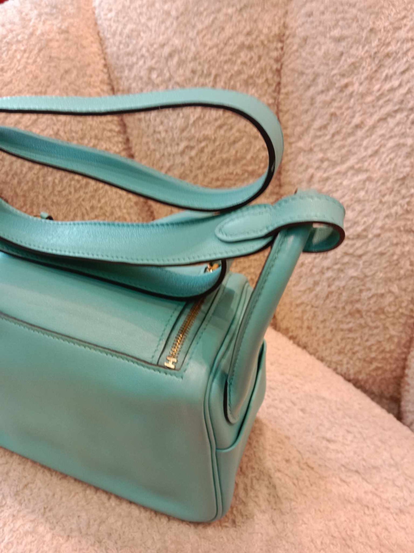 Hermes Mini Lindy Tiffany Blue Stamp Y 2020