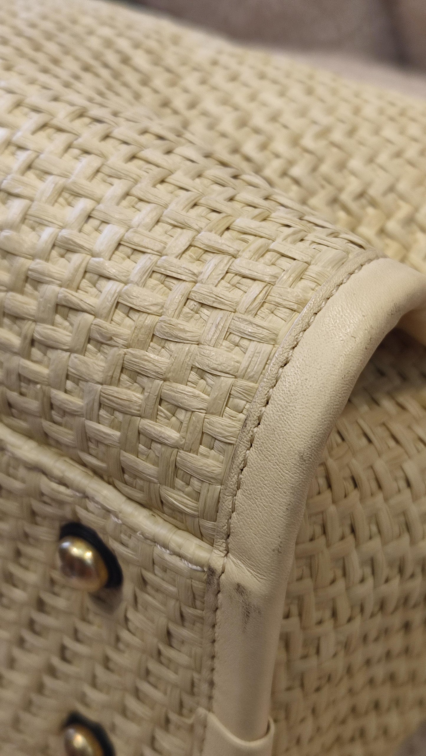 Chanel Deauville Raffia Series 30 Medium Beige/Black