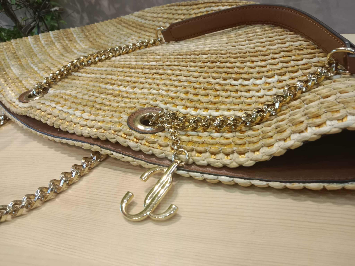 Jimmy Choo Mari Woven Raffia Tote Handbag