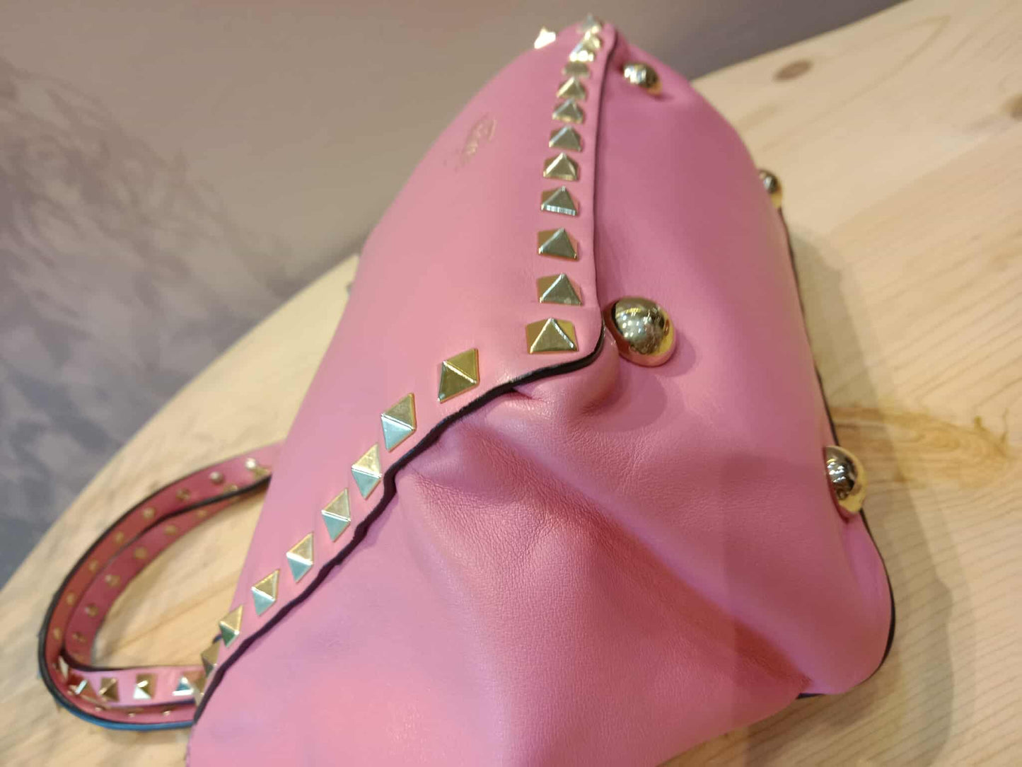 Valentino Rockstud Tote Bag Pink Mini