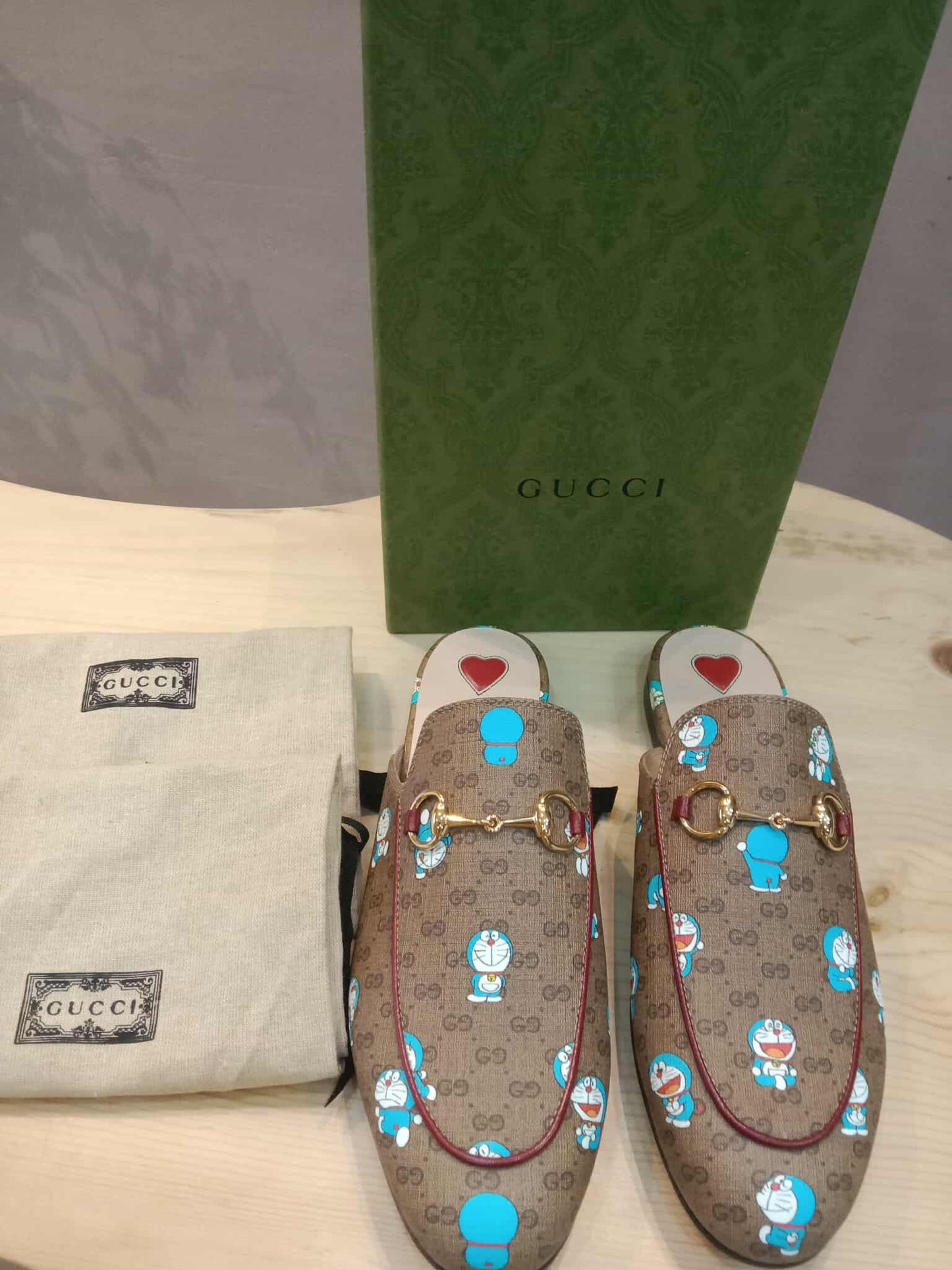 Gucci Doraemon Collaboration Horsebit Mules Size 37