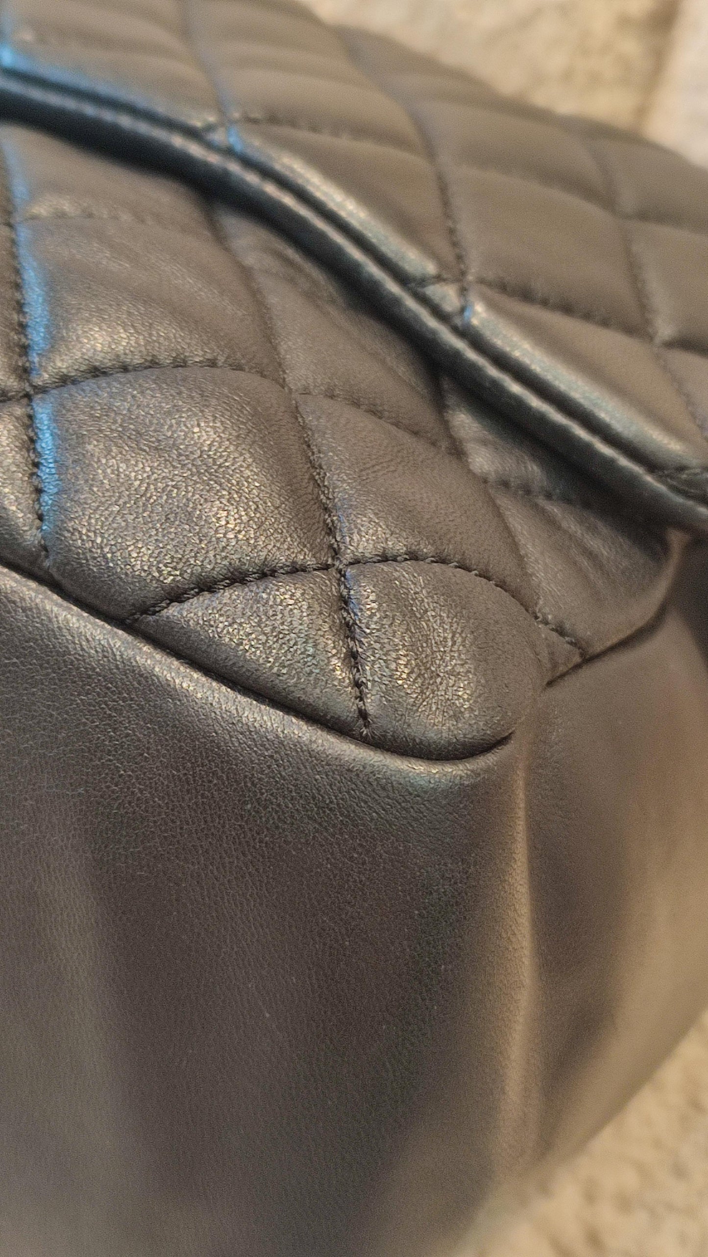 Chanel Coco Rain Single XXL Flap Lambskin Black Series 14