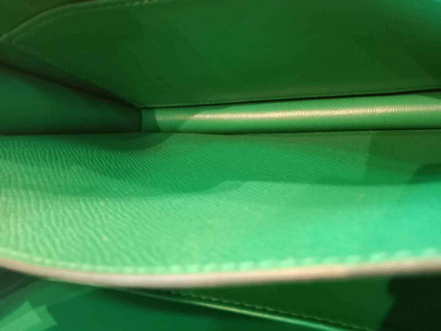 Hermes Constance 18 Green Epsom Stamp C 2018