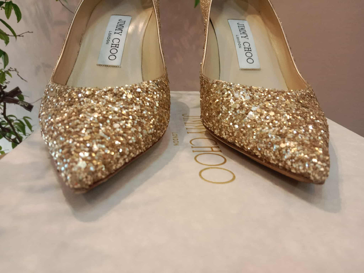 Jimmy Choo Gold Heels Size 35.5