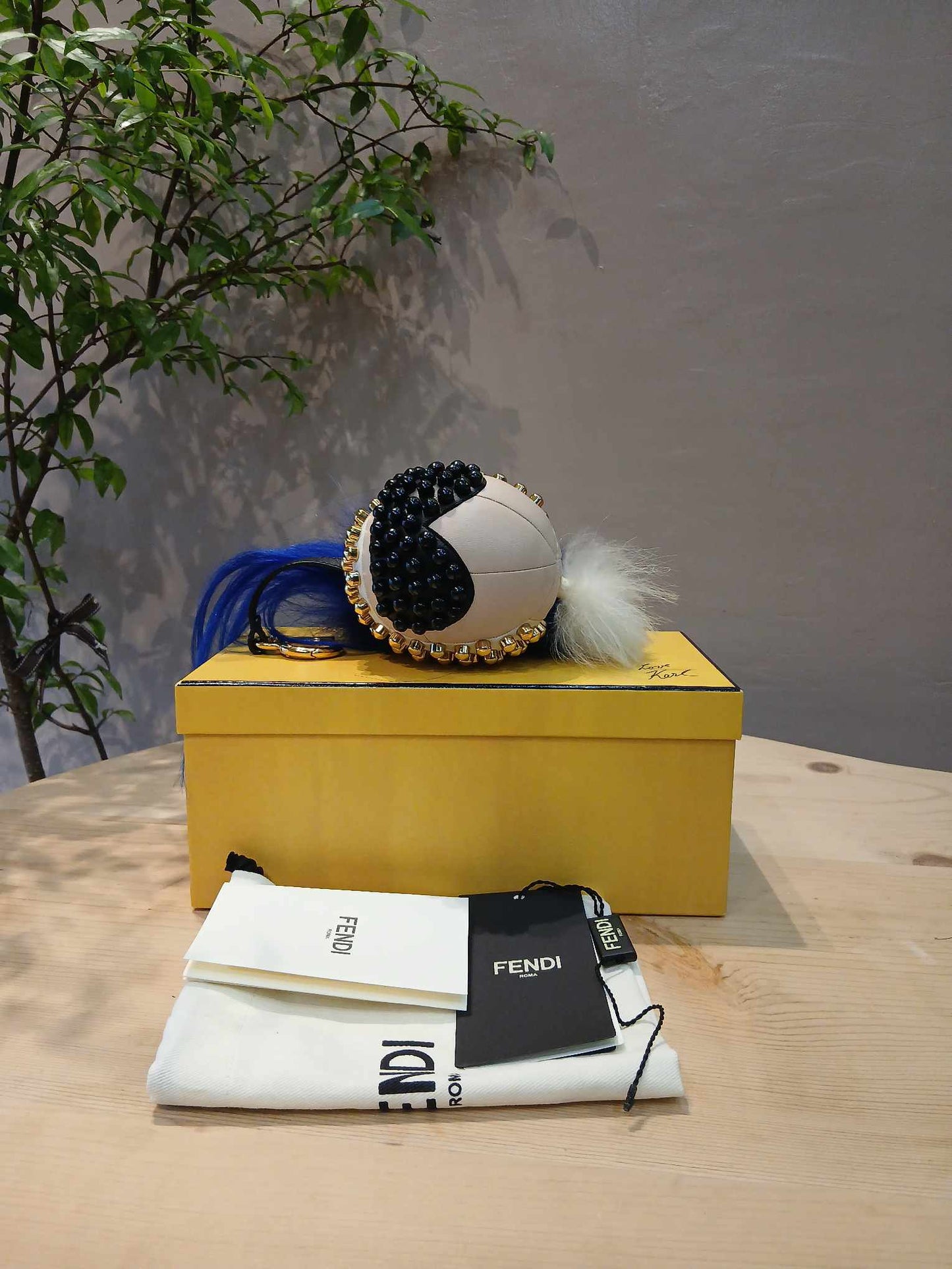 Fendi Karl Lagerfeld Studded Keyholder Bag Charm