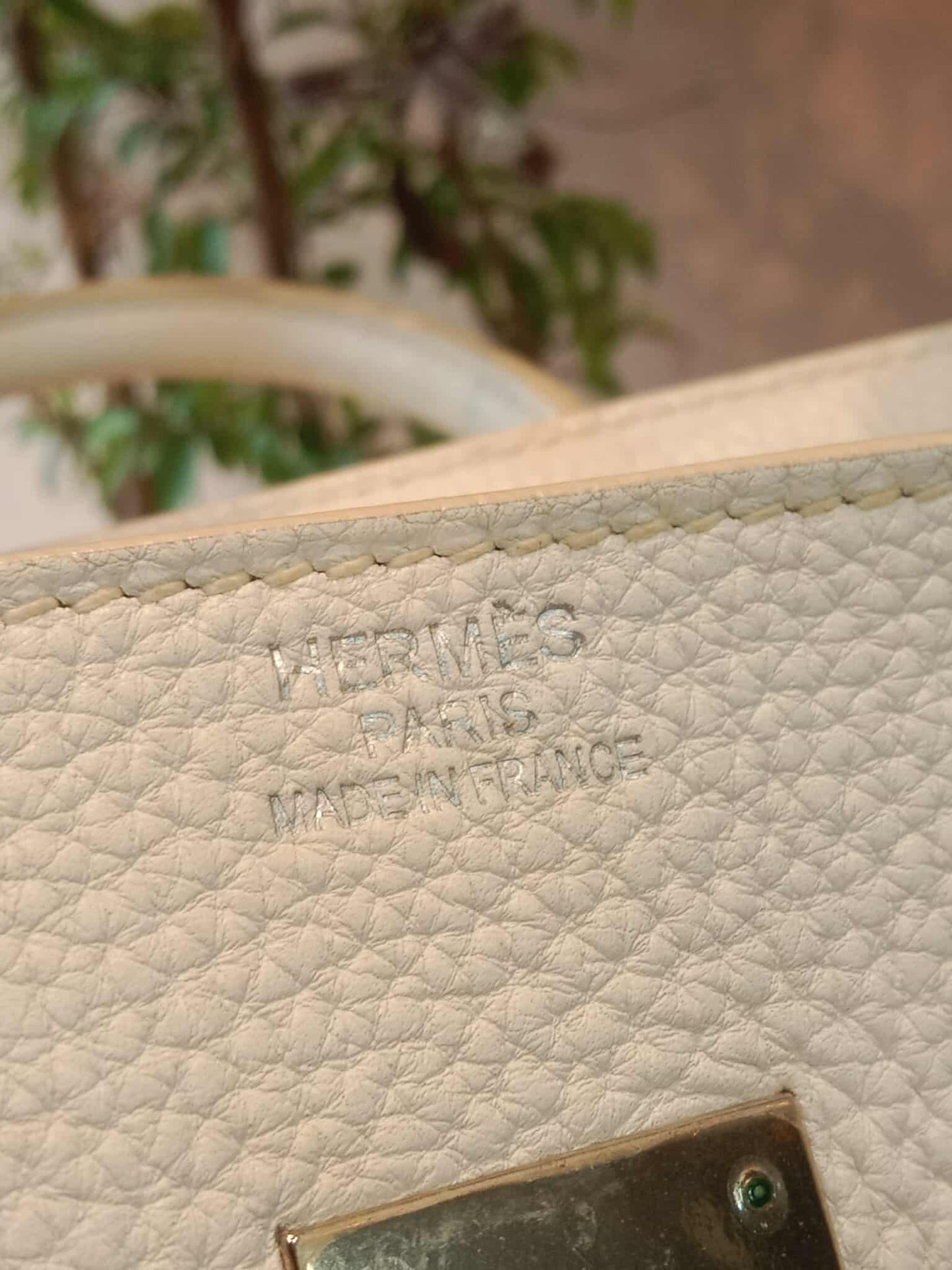 Hermes Birkin 35 White Clemence Stamp N Square 2010