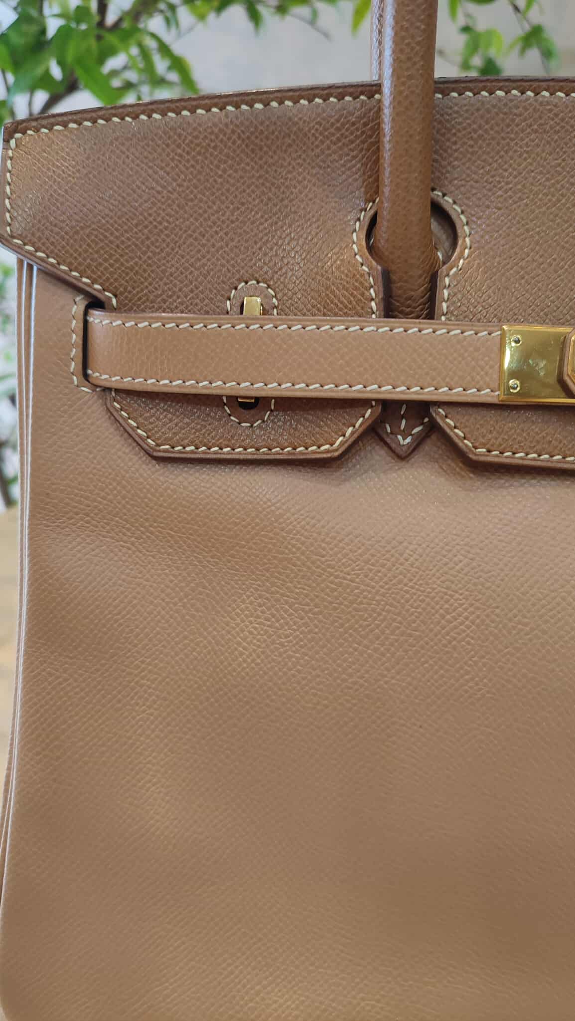 Hermes Birkin 30 Bicolor Gold/Biscuit Epsom Stamp G Square 2003 GHW