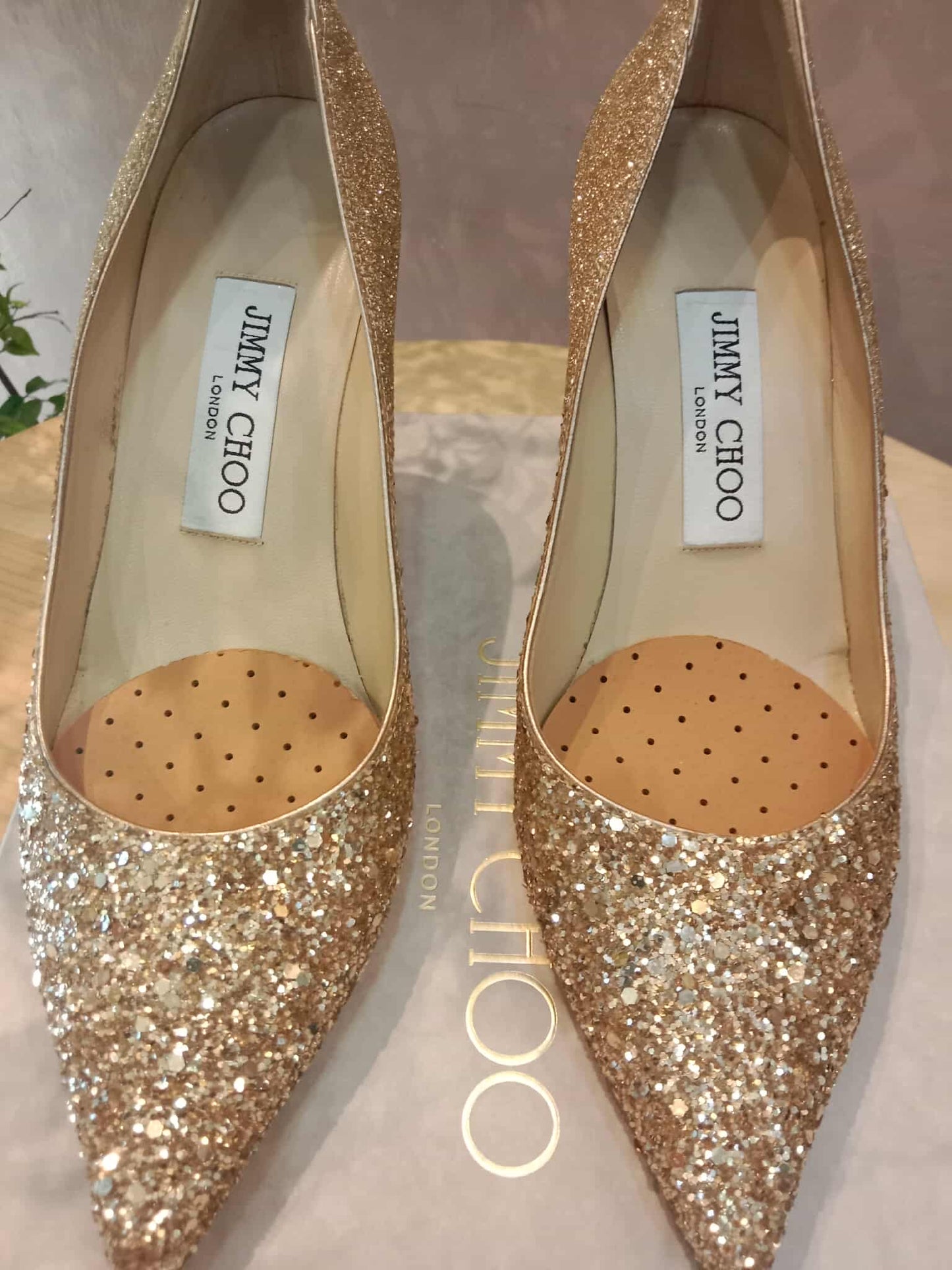 Jimmy Choo Gold Heels Size 35.5