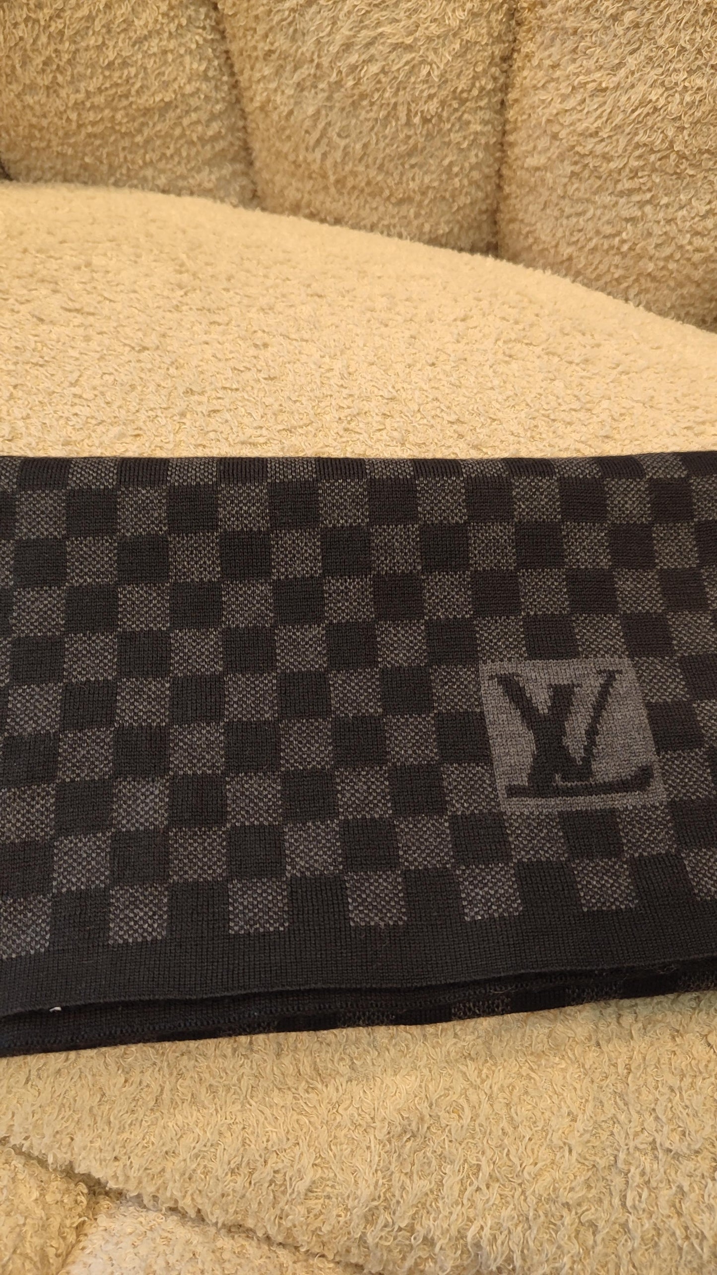 Louis Vuitton Damier Graphite Wool Scarf