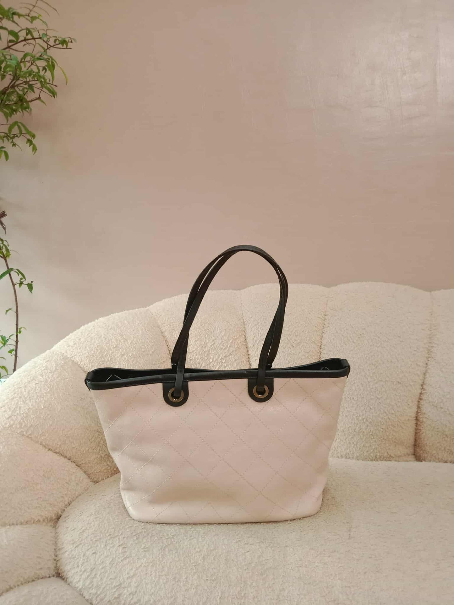 Chanel Shopping Fever Tote Bicolor Pink/Black Caviar Series 19
