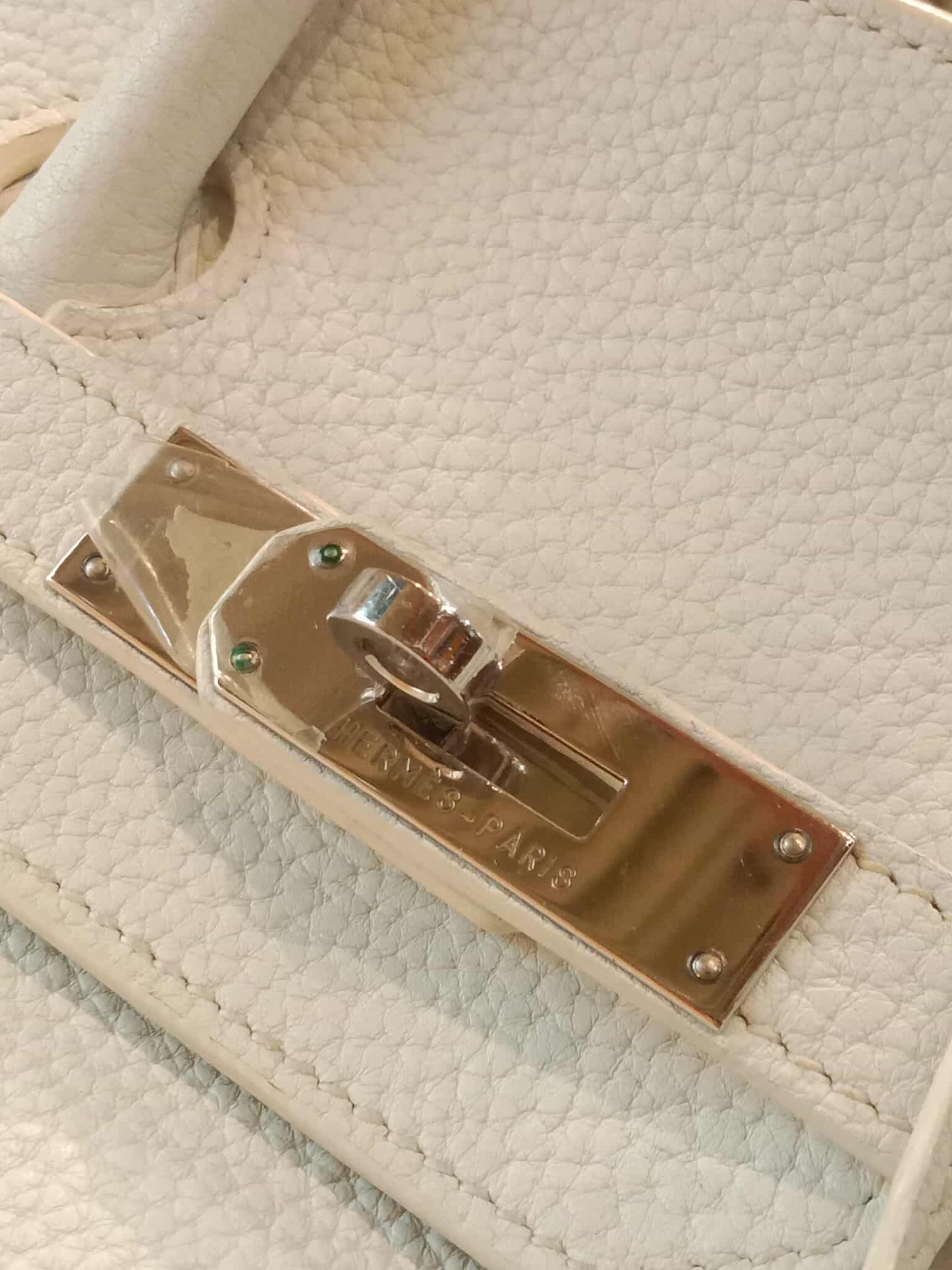 Hermes Birkin 35 White Clemence Stamp N Square 2010