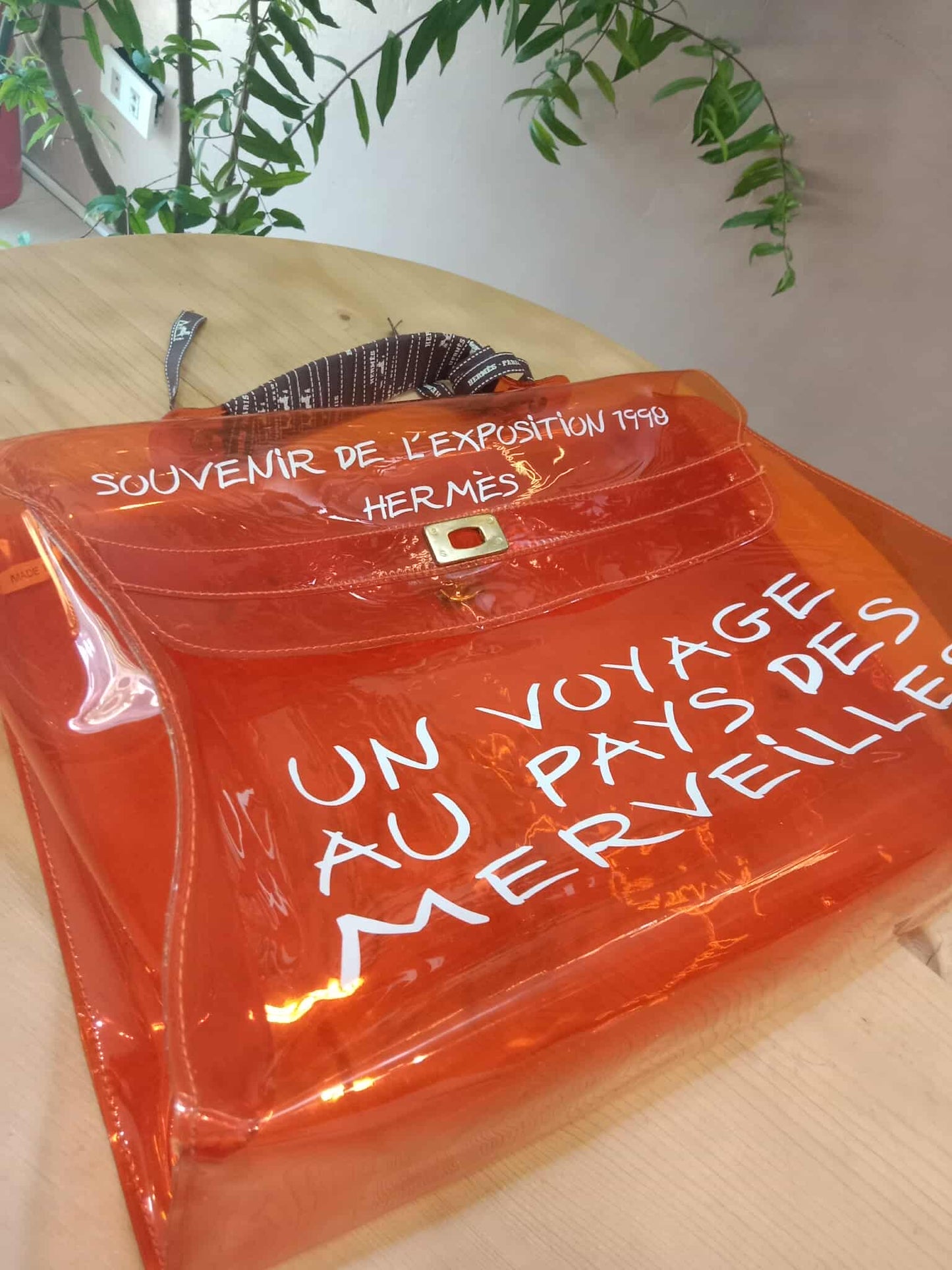 Hermes Souvenir de I'Exposition 1998 Kelly Bag Orange