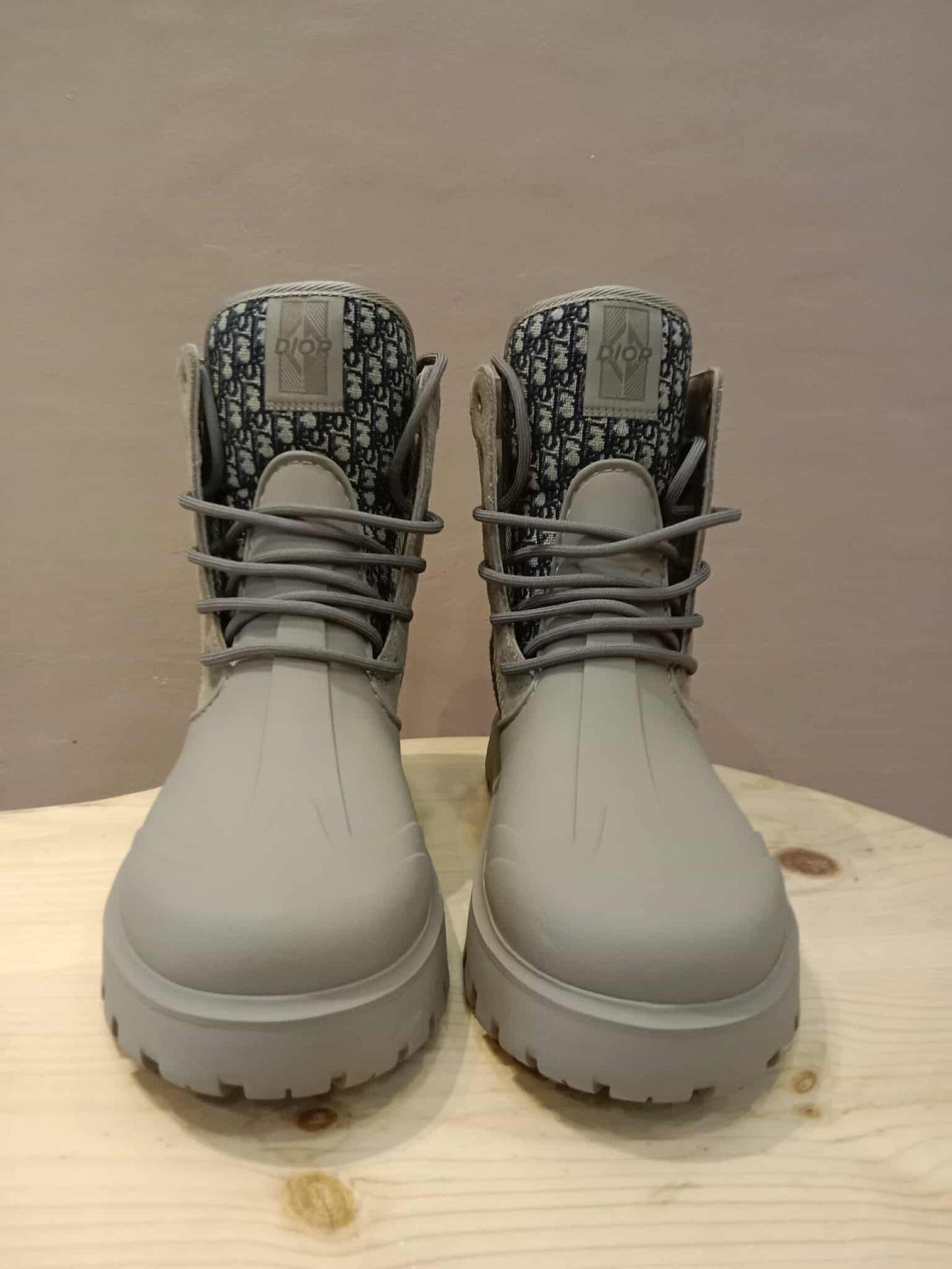 Dior Boots Garden Lace Up Rubber Jaq Size 39