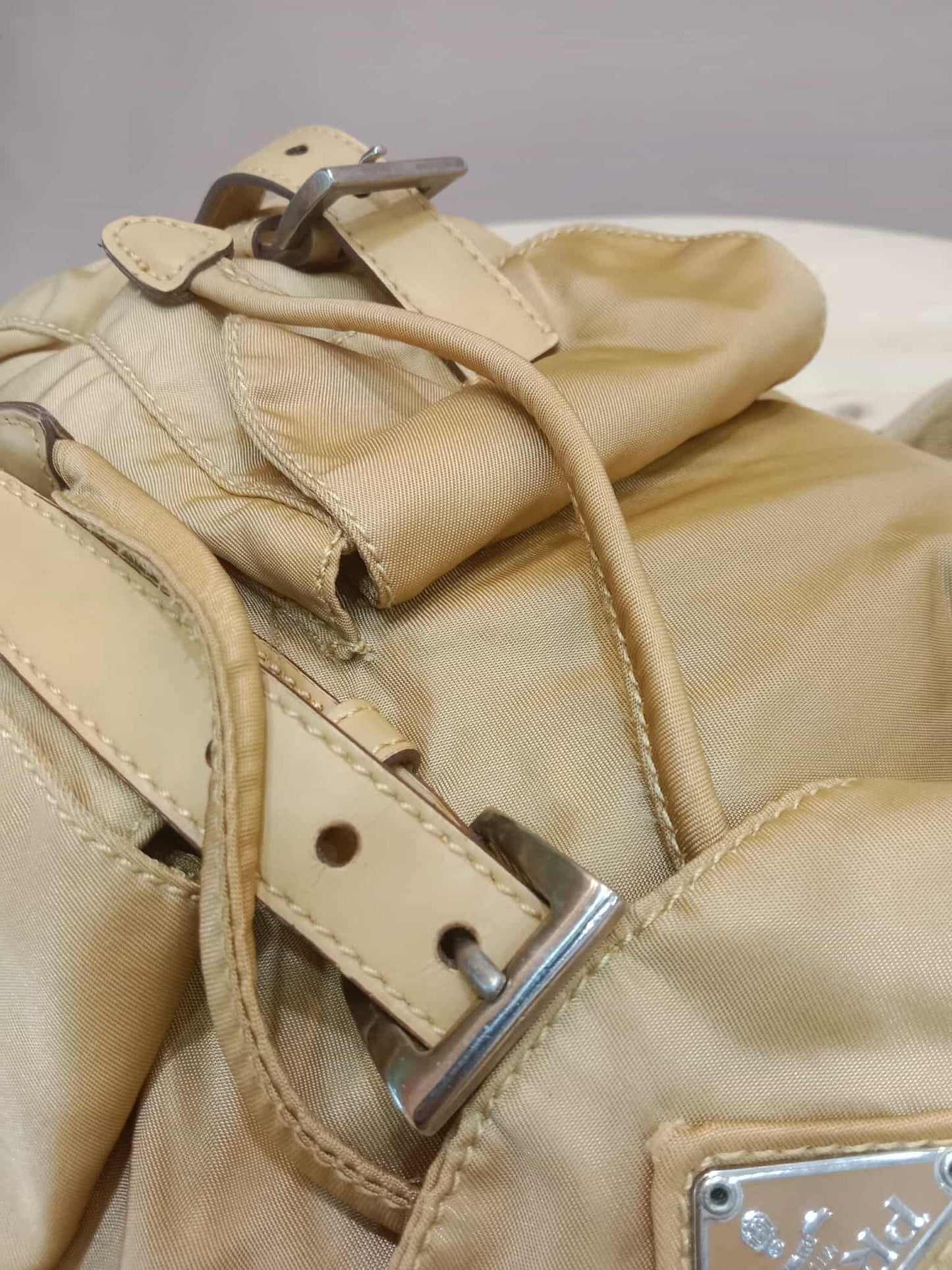 Prada Nylon Backpack Small Beige