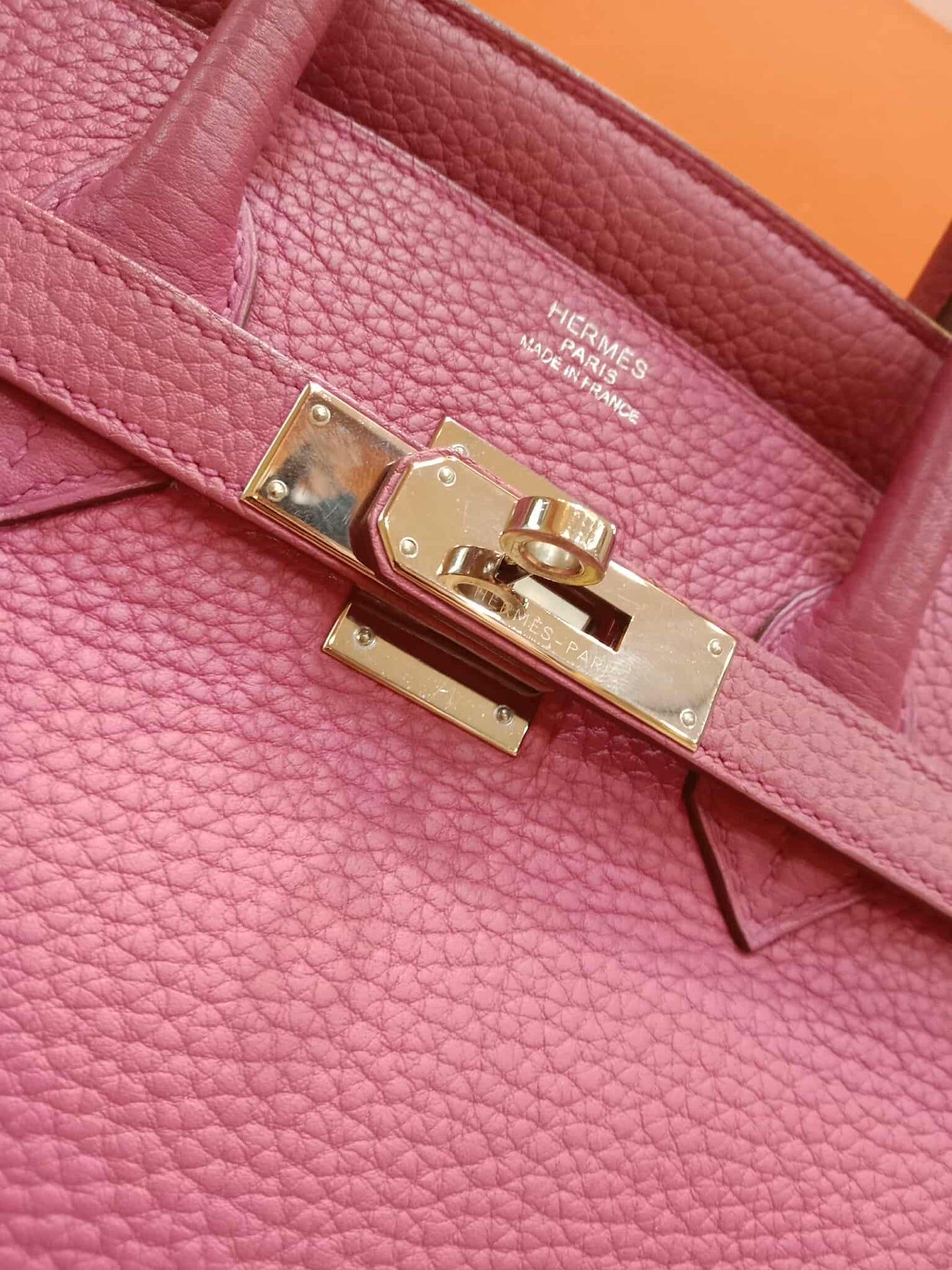 Hermes Birkin 35 Rose Poupre Clemence Stamp T 2015
