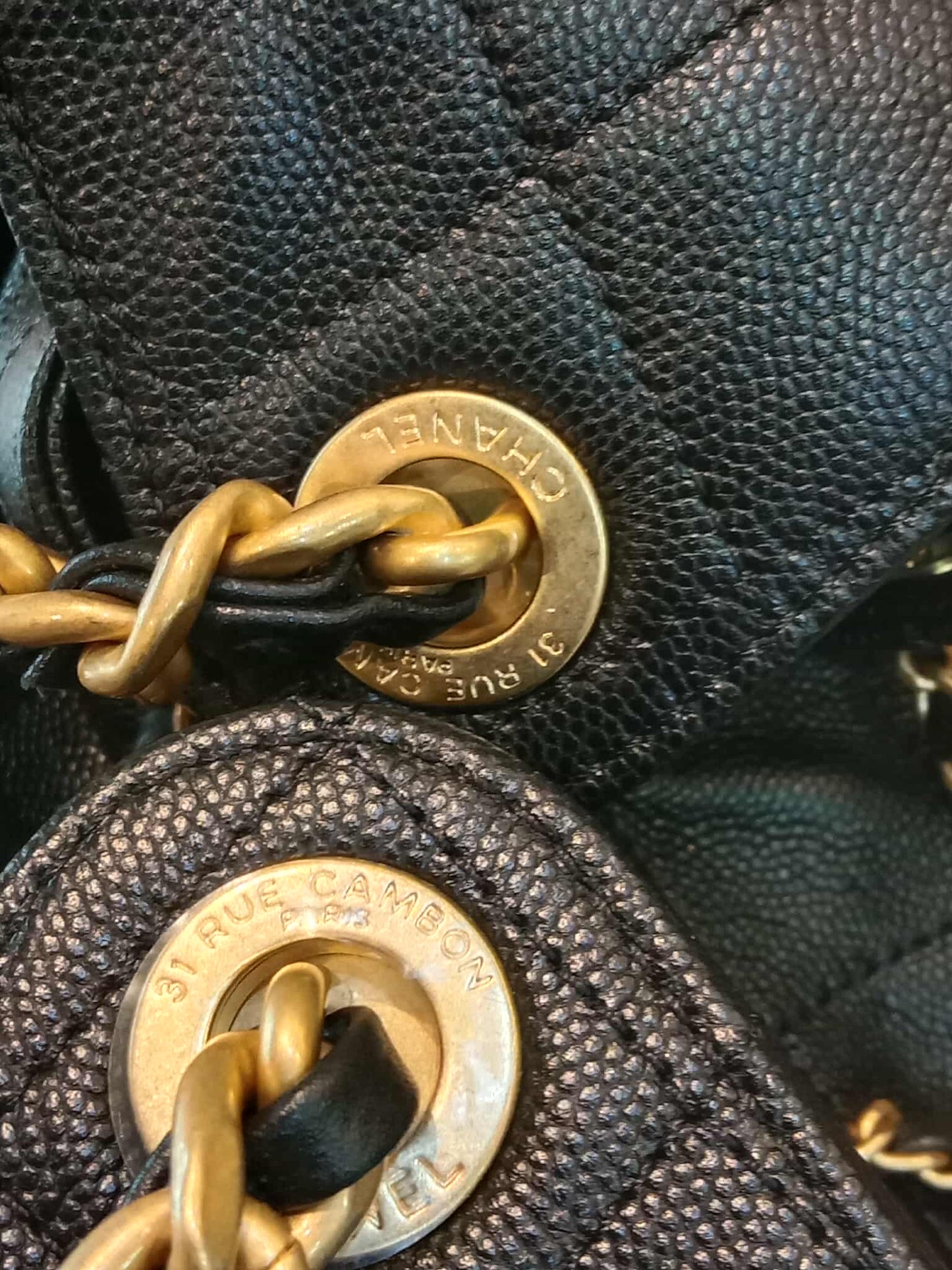 Chanel 25 Black Medium Caviar Microchipped