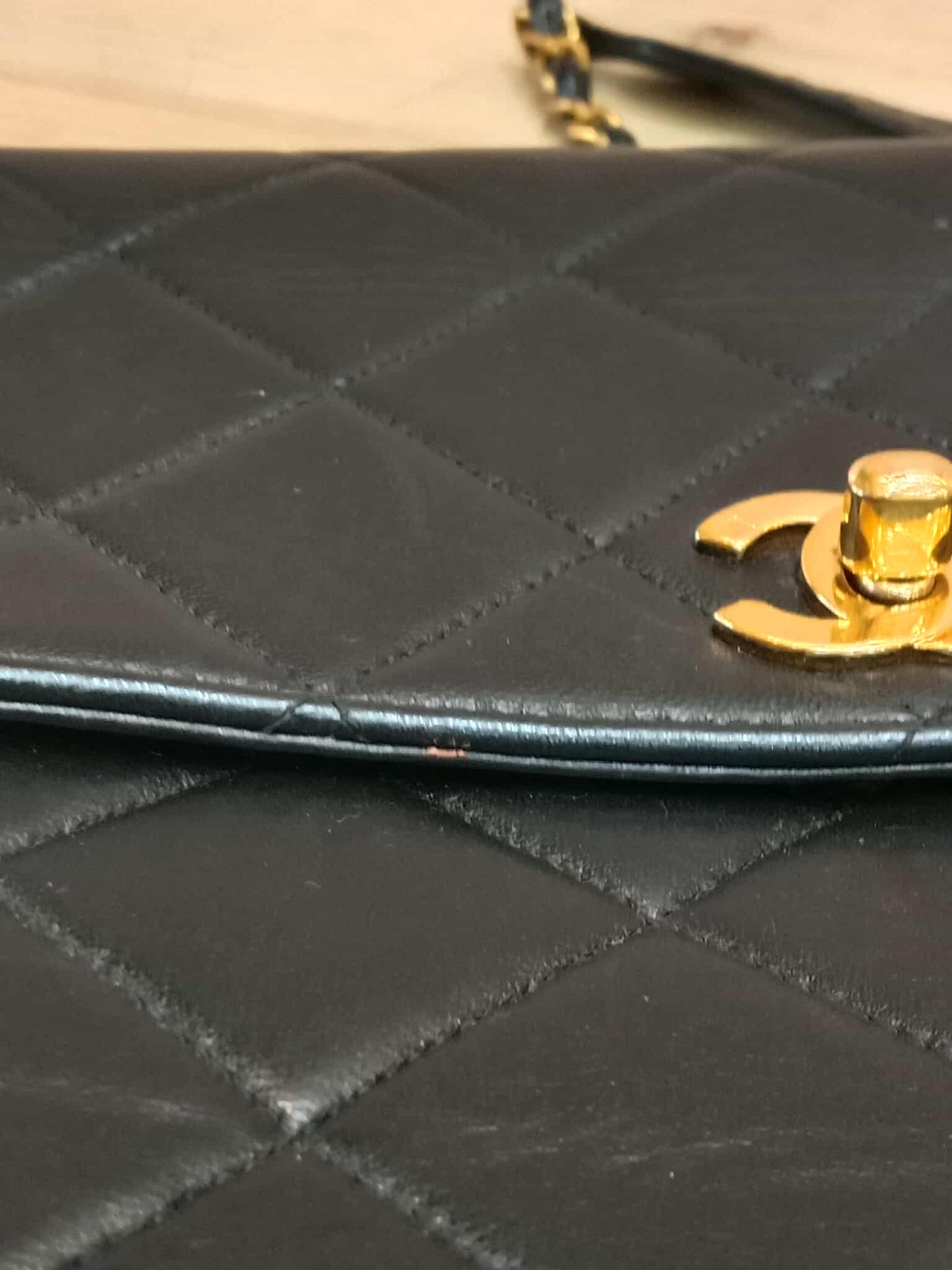 Chanel Vintage Lambskin Flap Black Series 3