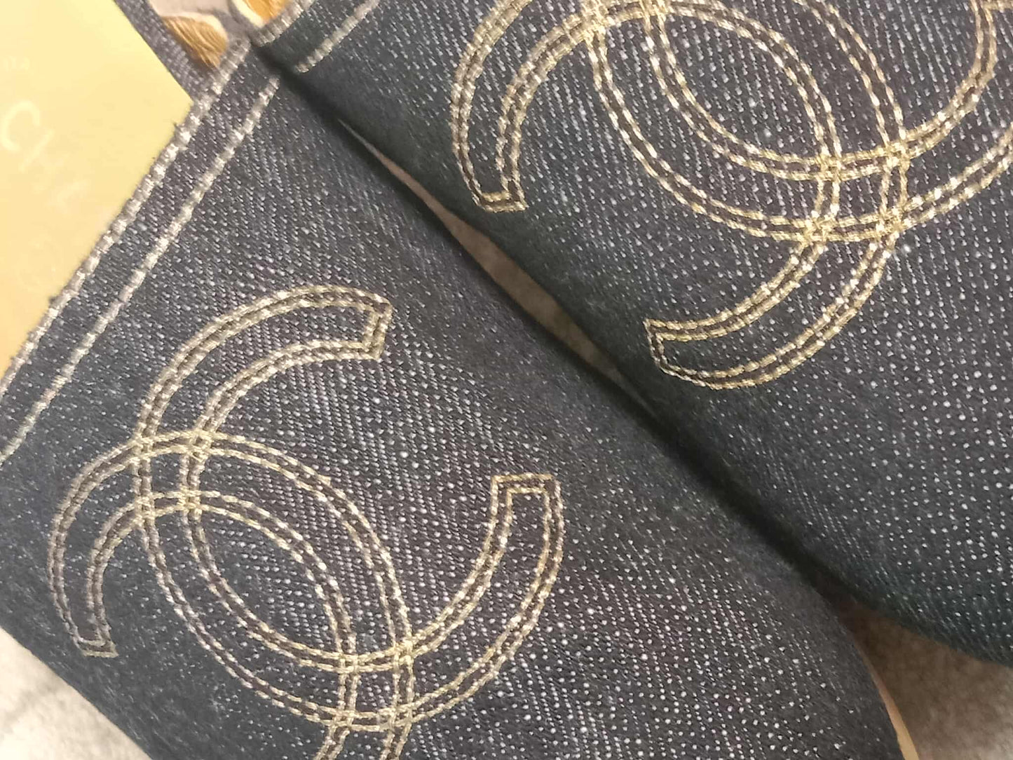 Chanel Sabot Coco Mark Denim Vintage Sandals Size 36