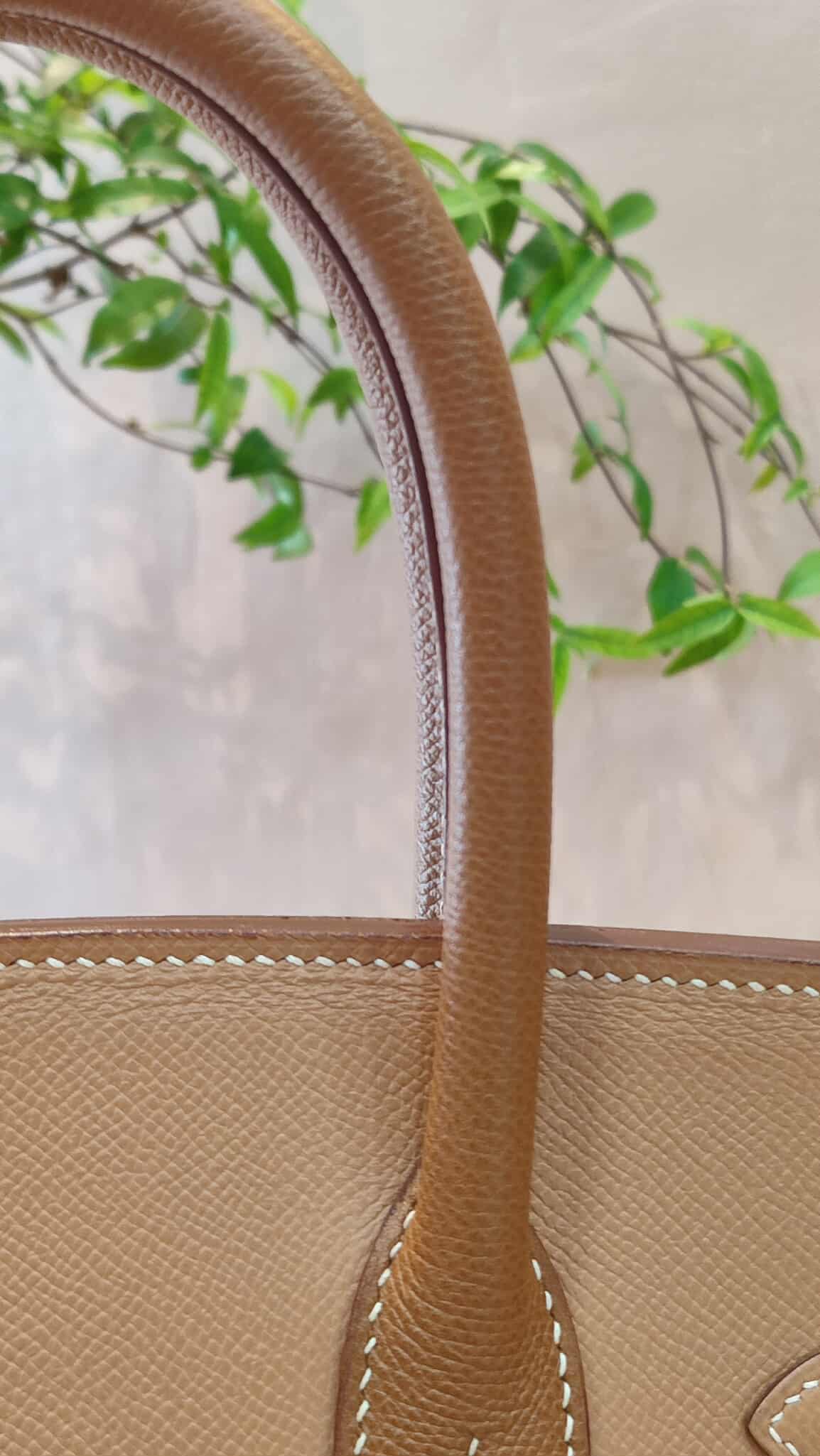 Hermes Birkin 30 Bicolor Gold/Biscuit Epsom Stamp G Square 2003 GHW