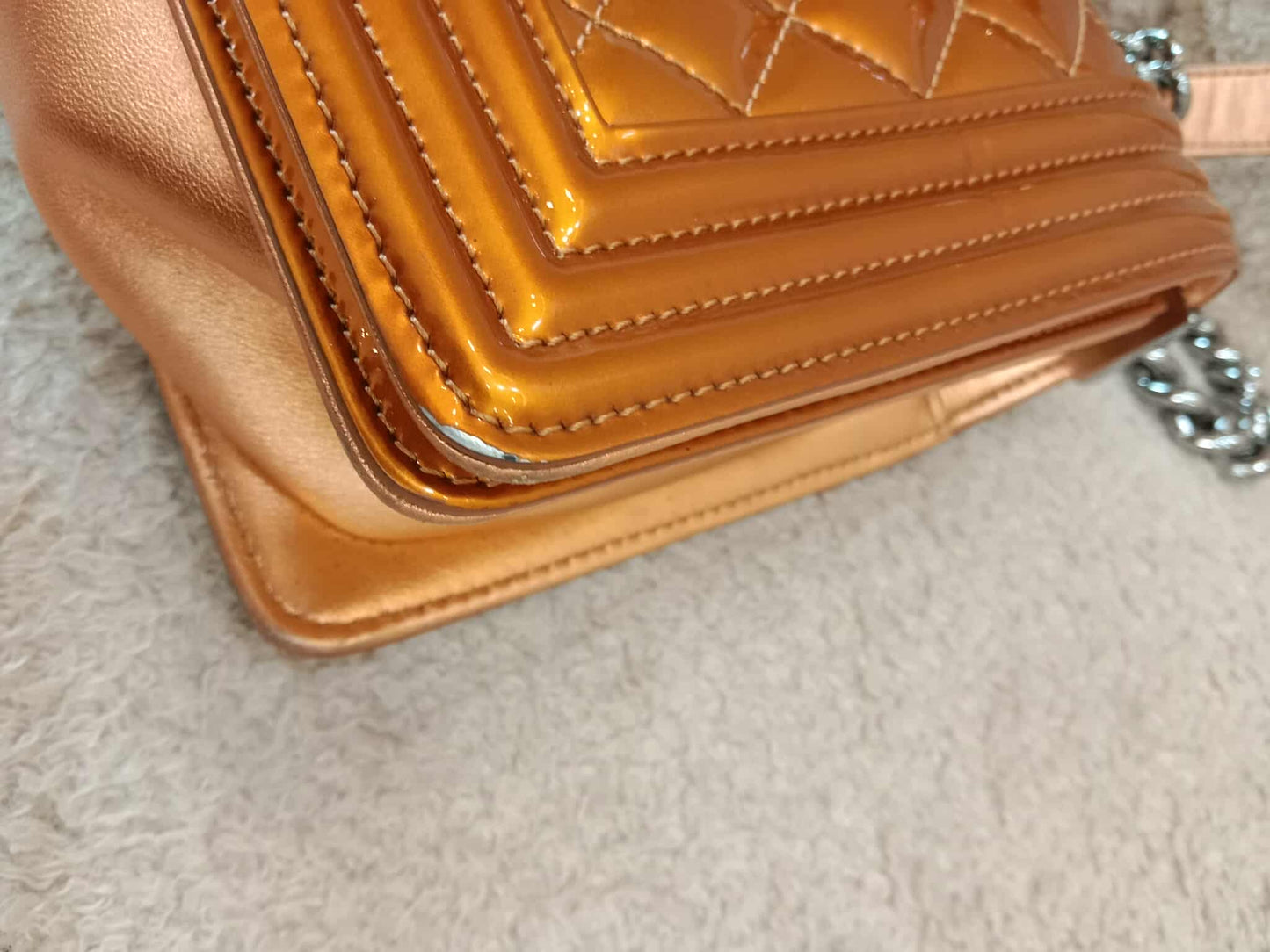 Chanel Quilted Patent Leboy Bronze Series 19