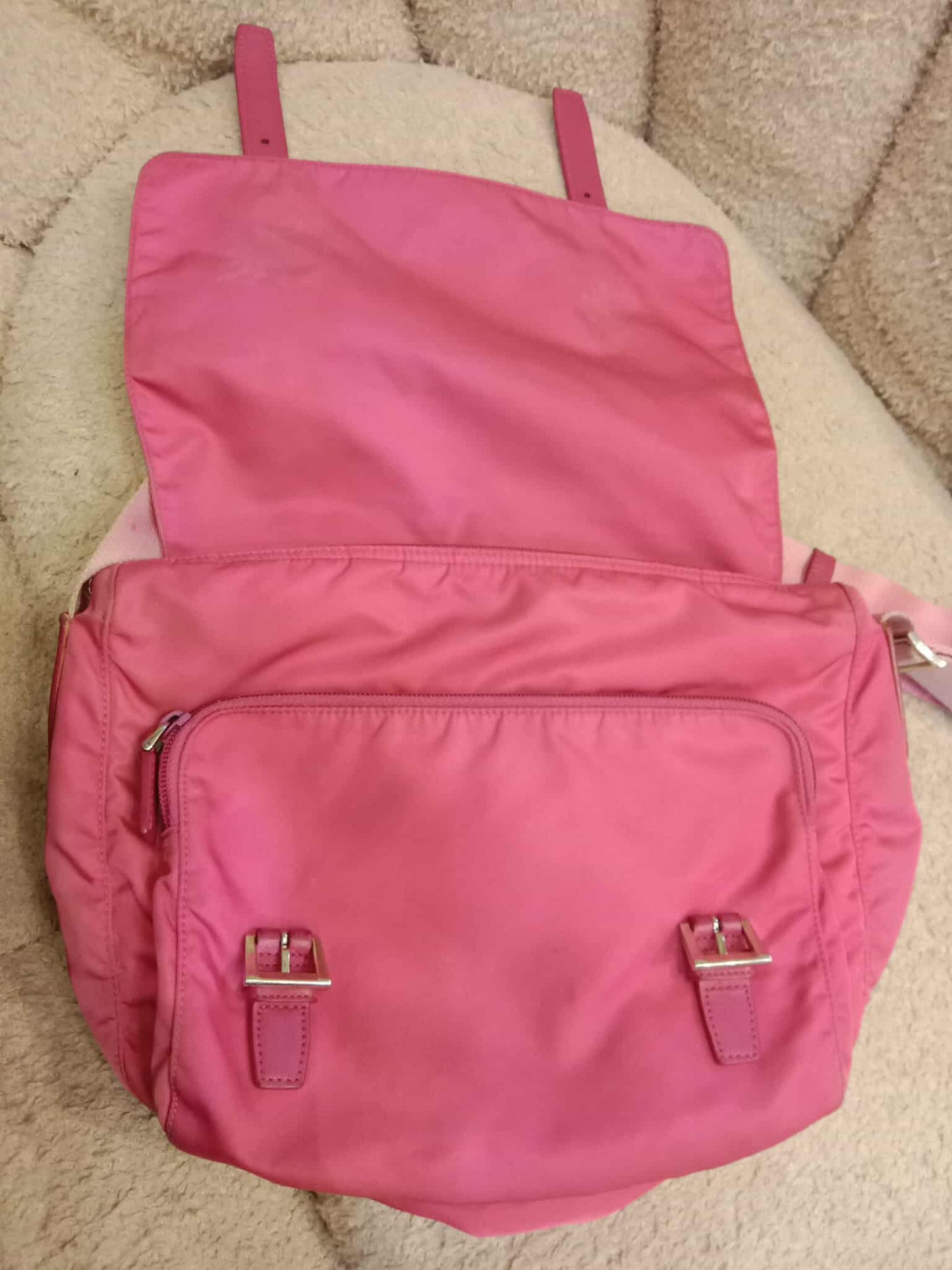 Prada Pink Tessuto Nylon/Leather Messenger Bag