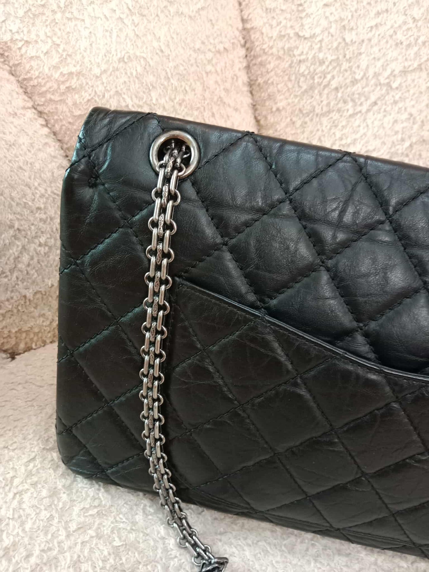 Chanel Reissue Mademoiselle Double Flap Black Calfskin Series 14