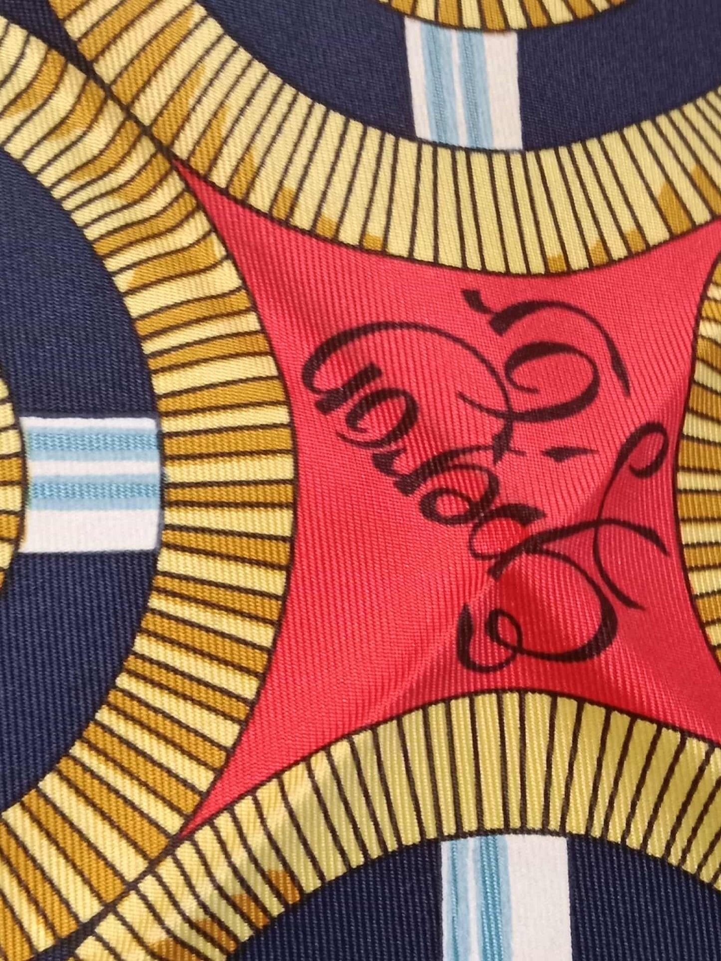 Hermes Carre 90 Eperon Dor Golden Spur Silk Scarf