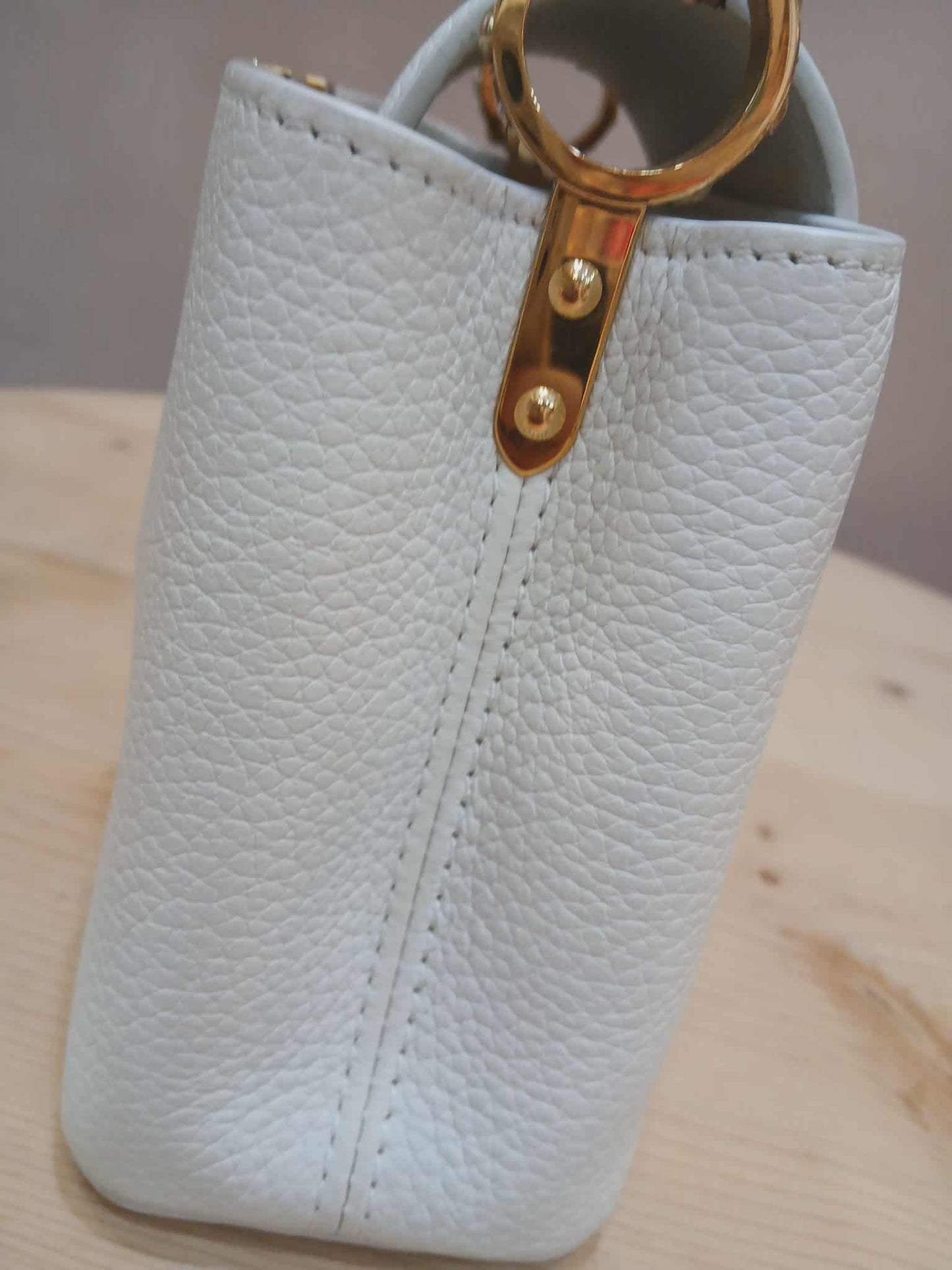 Louis Vuitton Mini Capucine Snakeskin Handle White