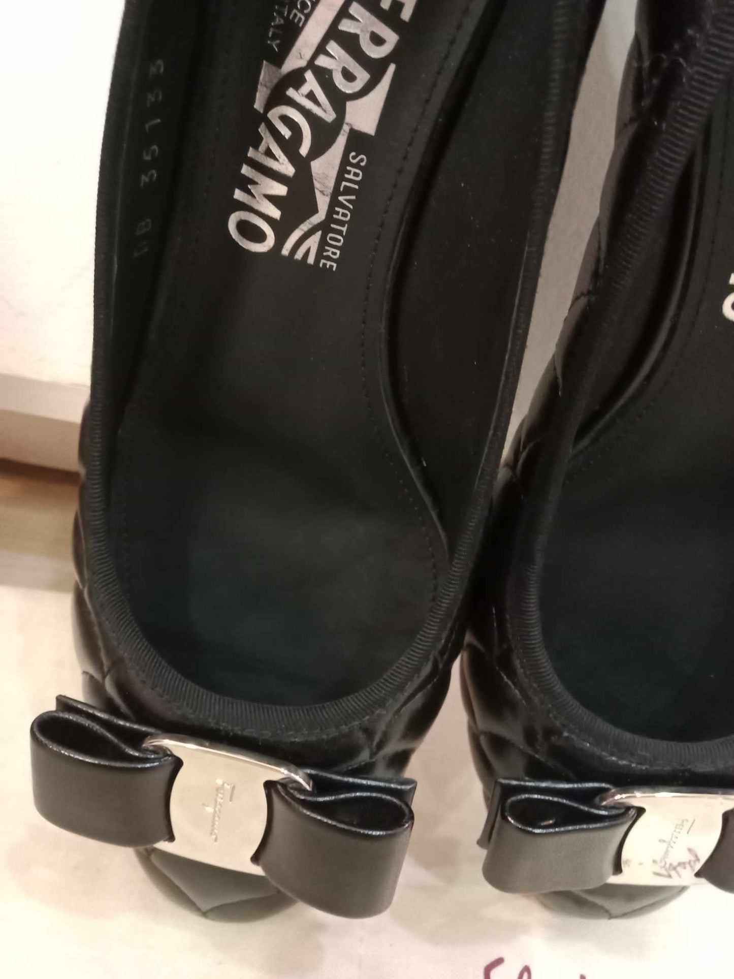 Salvatore Ferragamo Black Doll Shoes Size 8