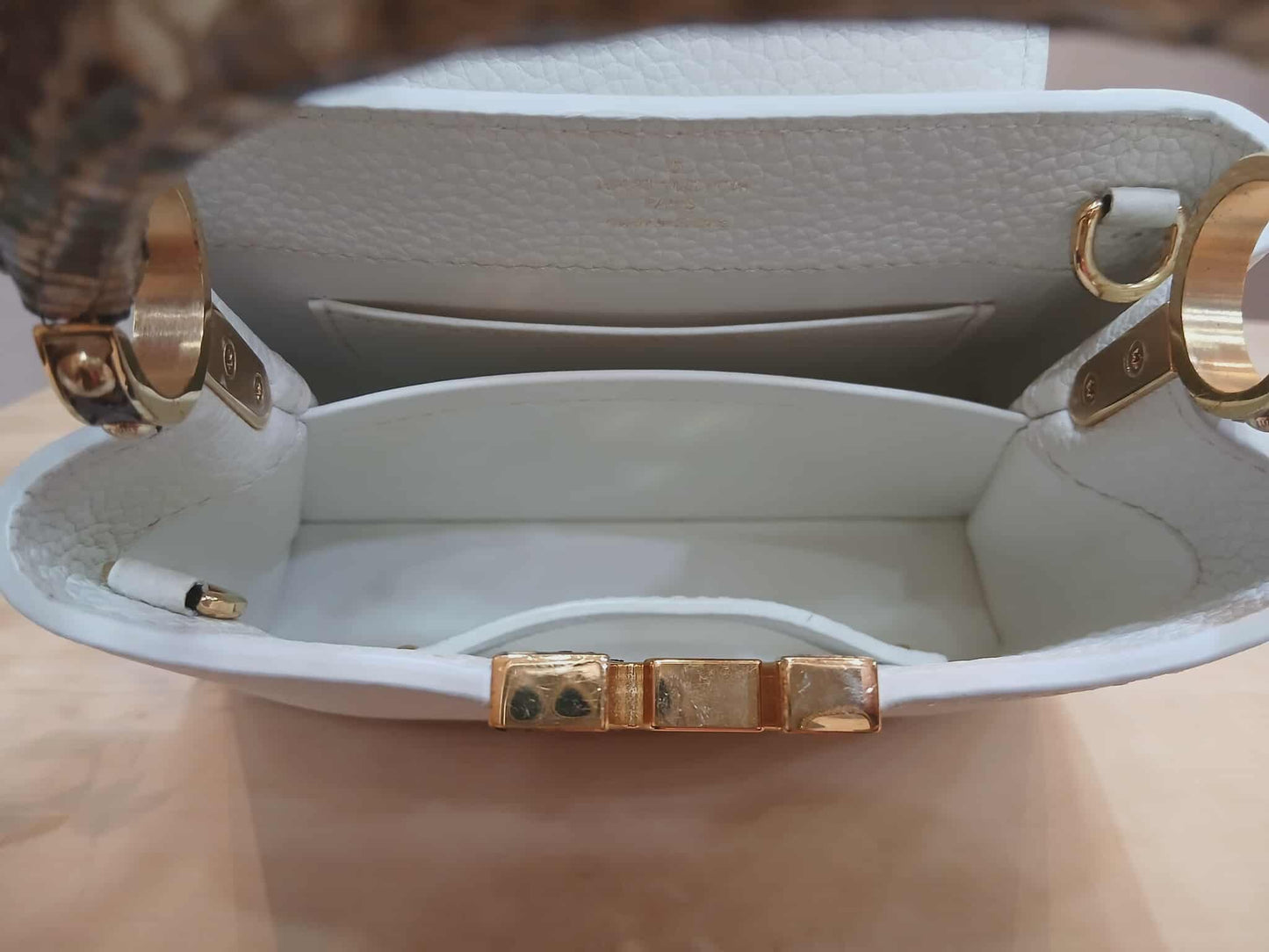 Louis Vuitton Mini Capucine Snakeskin Handle White