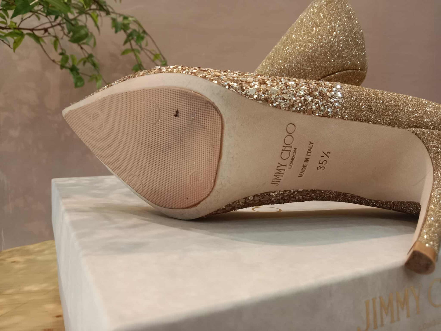 Jimmy Choo Gold Heels Size 35.5