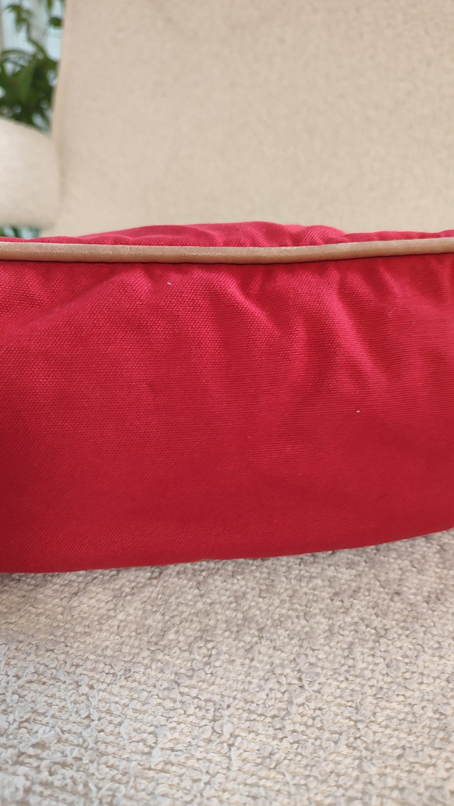 Hermes Bolide Canvas Red Pouch