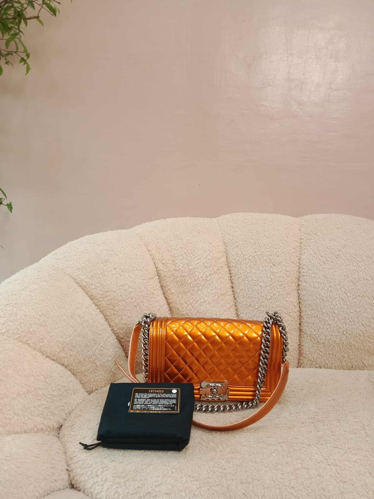 Chanel Quilted Patent Leboy Bronze Series 19