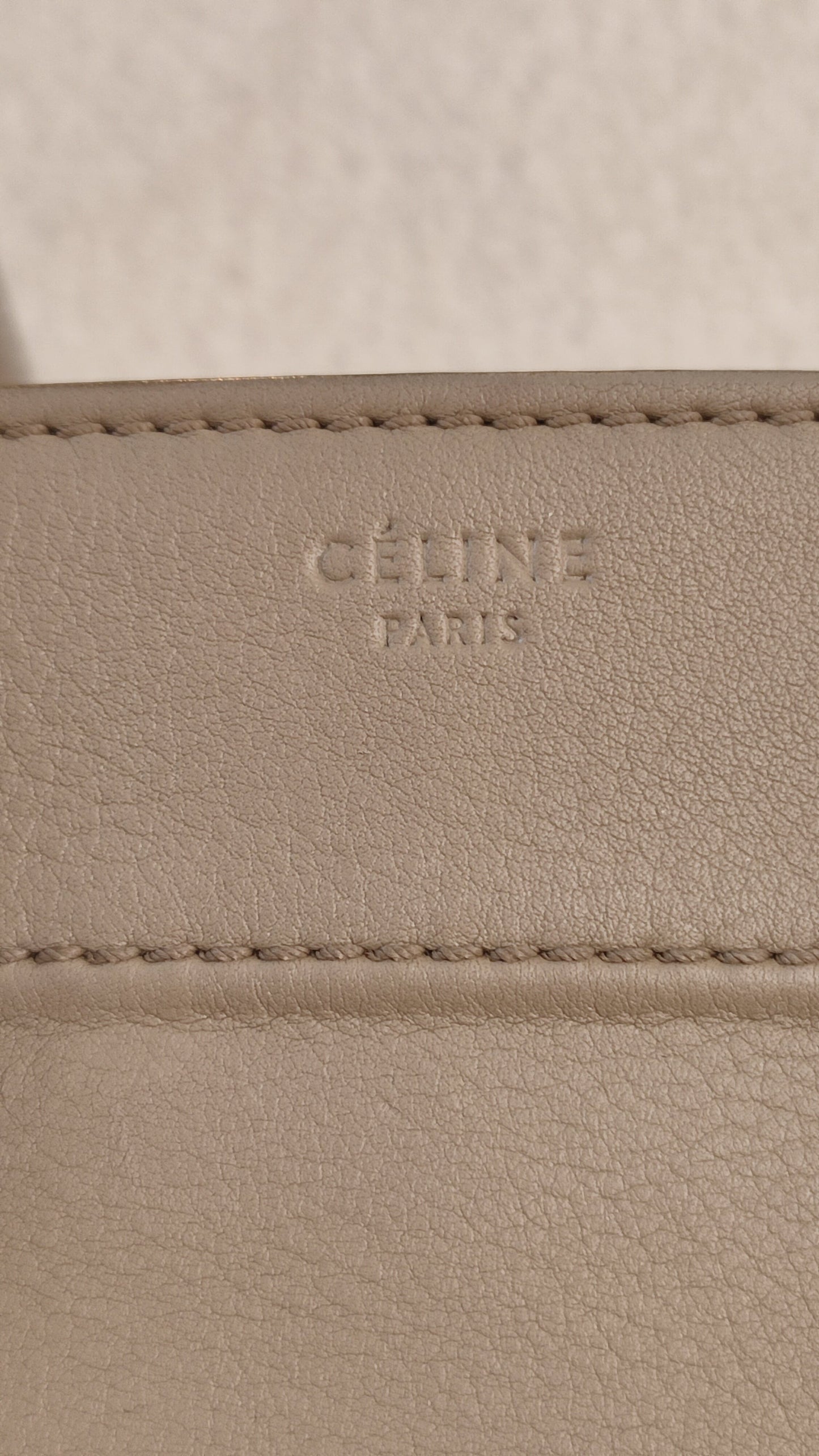 Celine Drummed Phantom Taupe Bag