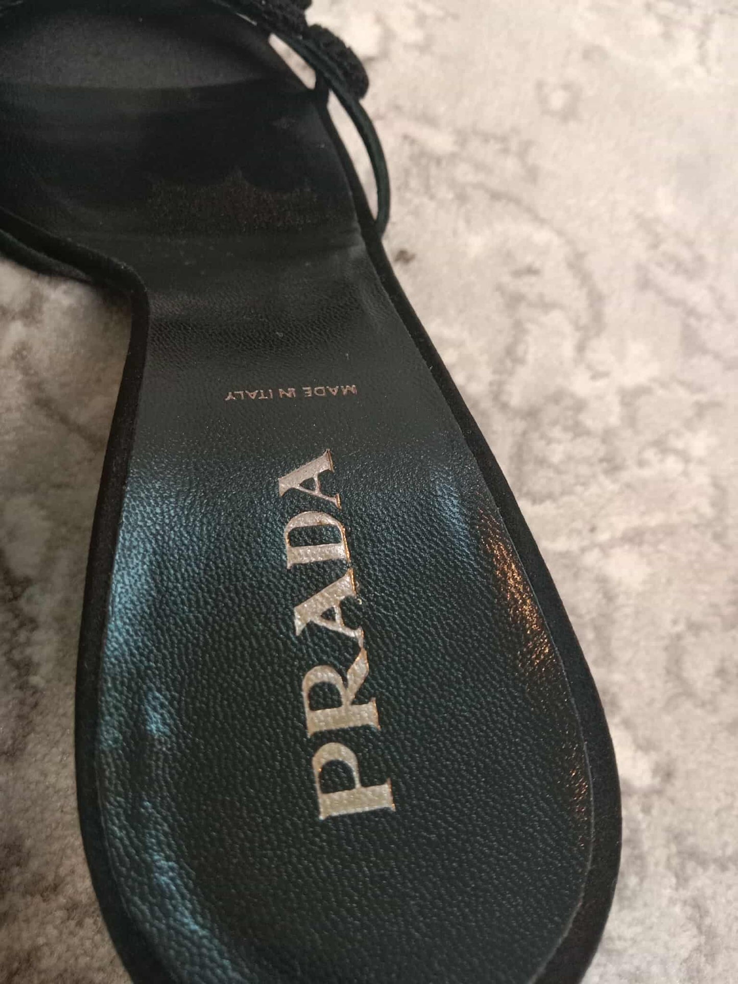 Prada Crochet & Sequin Black Kitten Heels Size 37 1/2