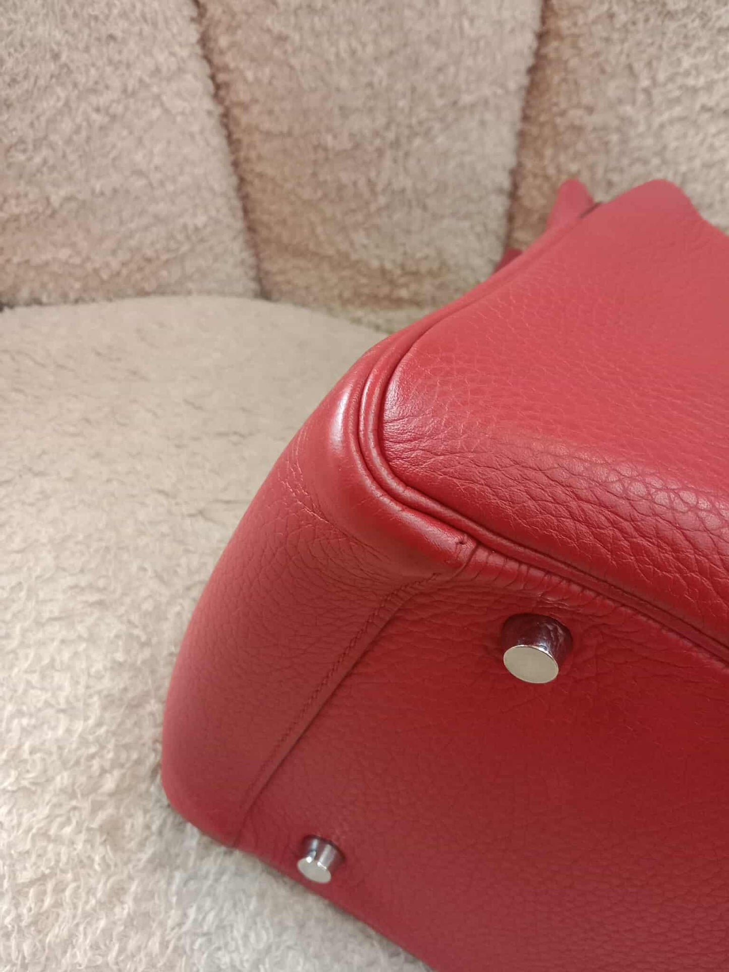 Hermes Lindy 30 Red Clemence Stamp Q Square 2013