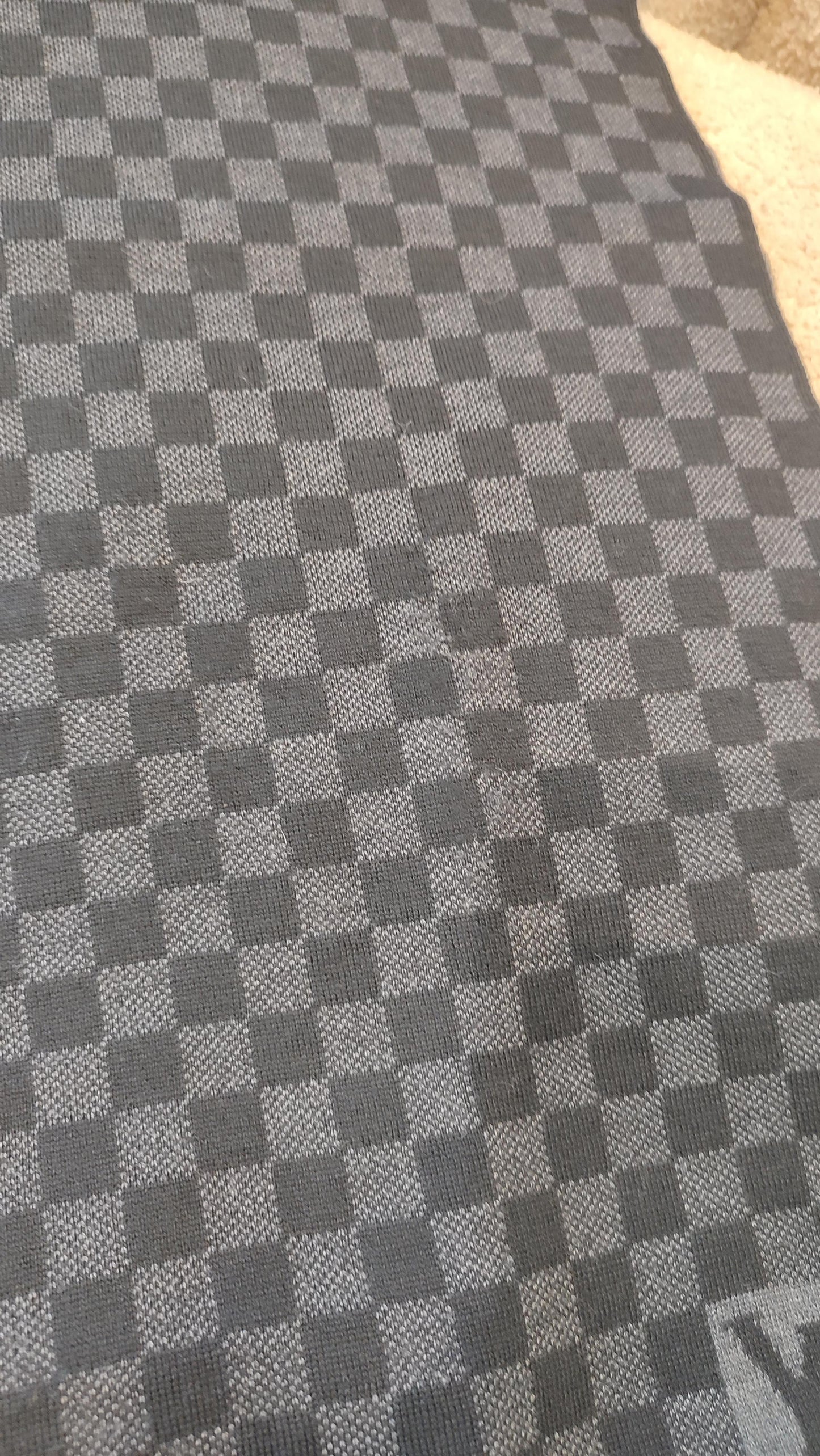 Louis Vuitton Damier Graphite Wool Scarf